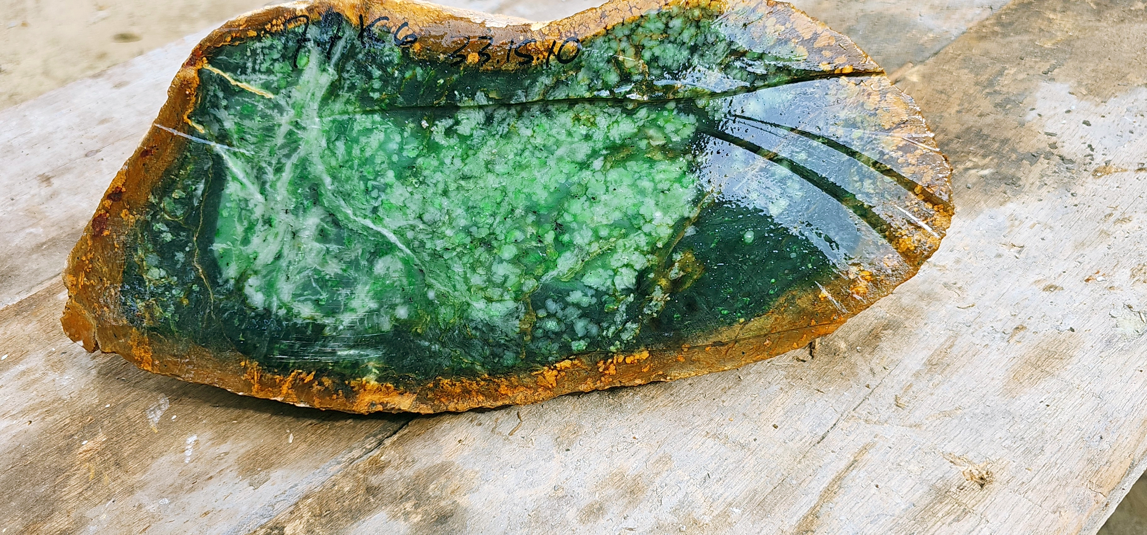 Aceh Natural Vivid Green Nephrite Jade Slab – 7.7 KG
