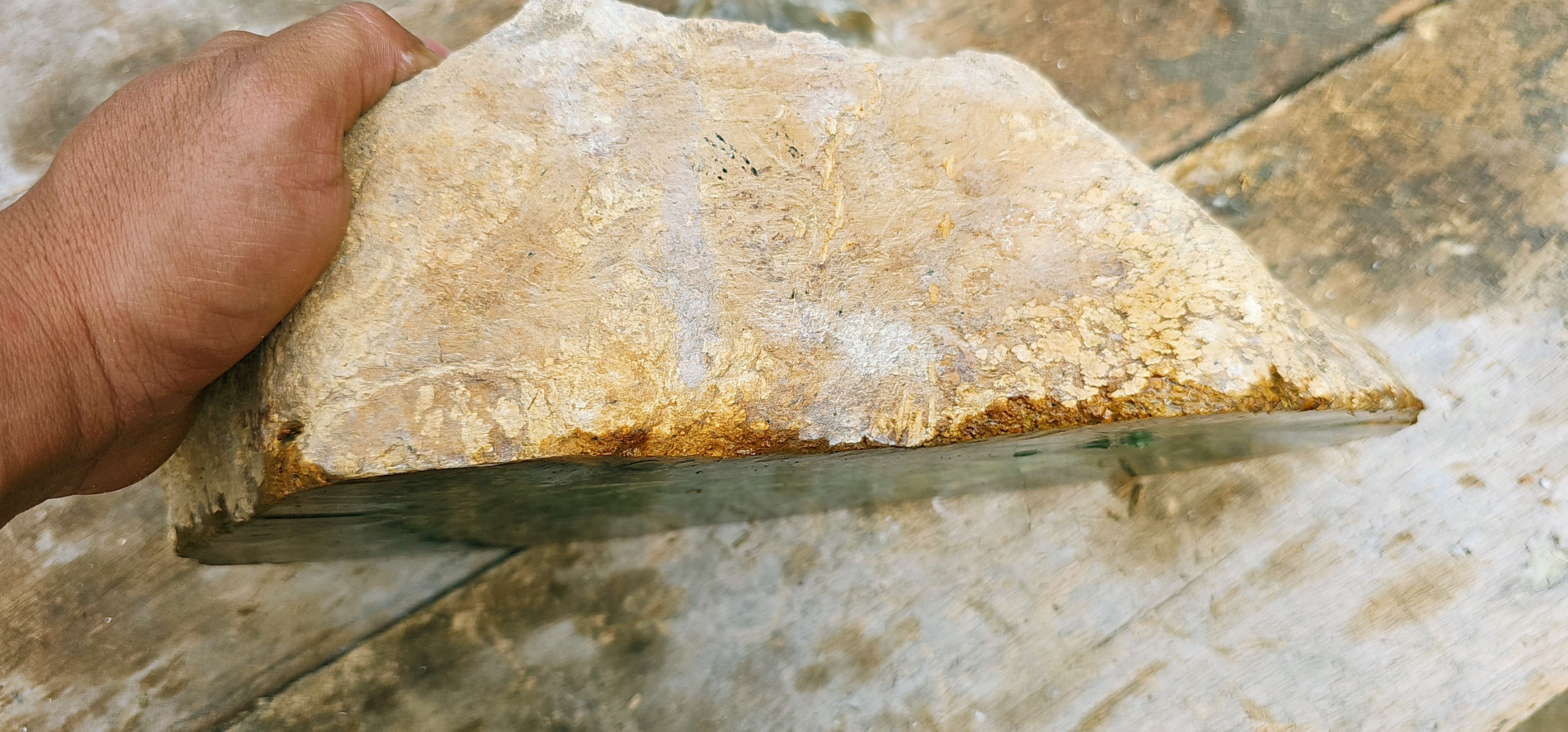 Aceh Natural Vivid Green Nephrite Jade Slab – 7.7 KG
