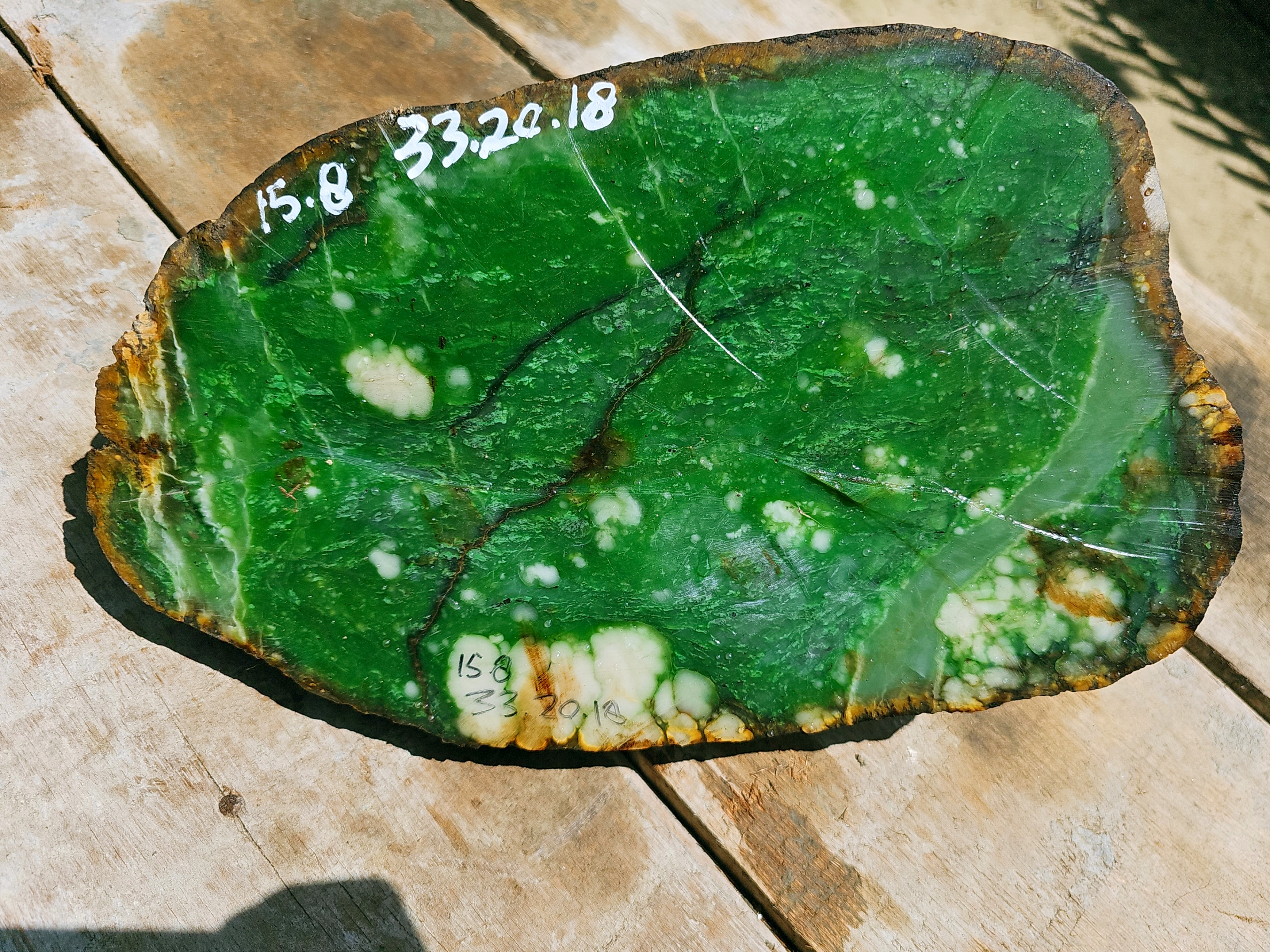 Aceh Natural Vivid Green Nephrite Jade Slab – 15.8 KG