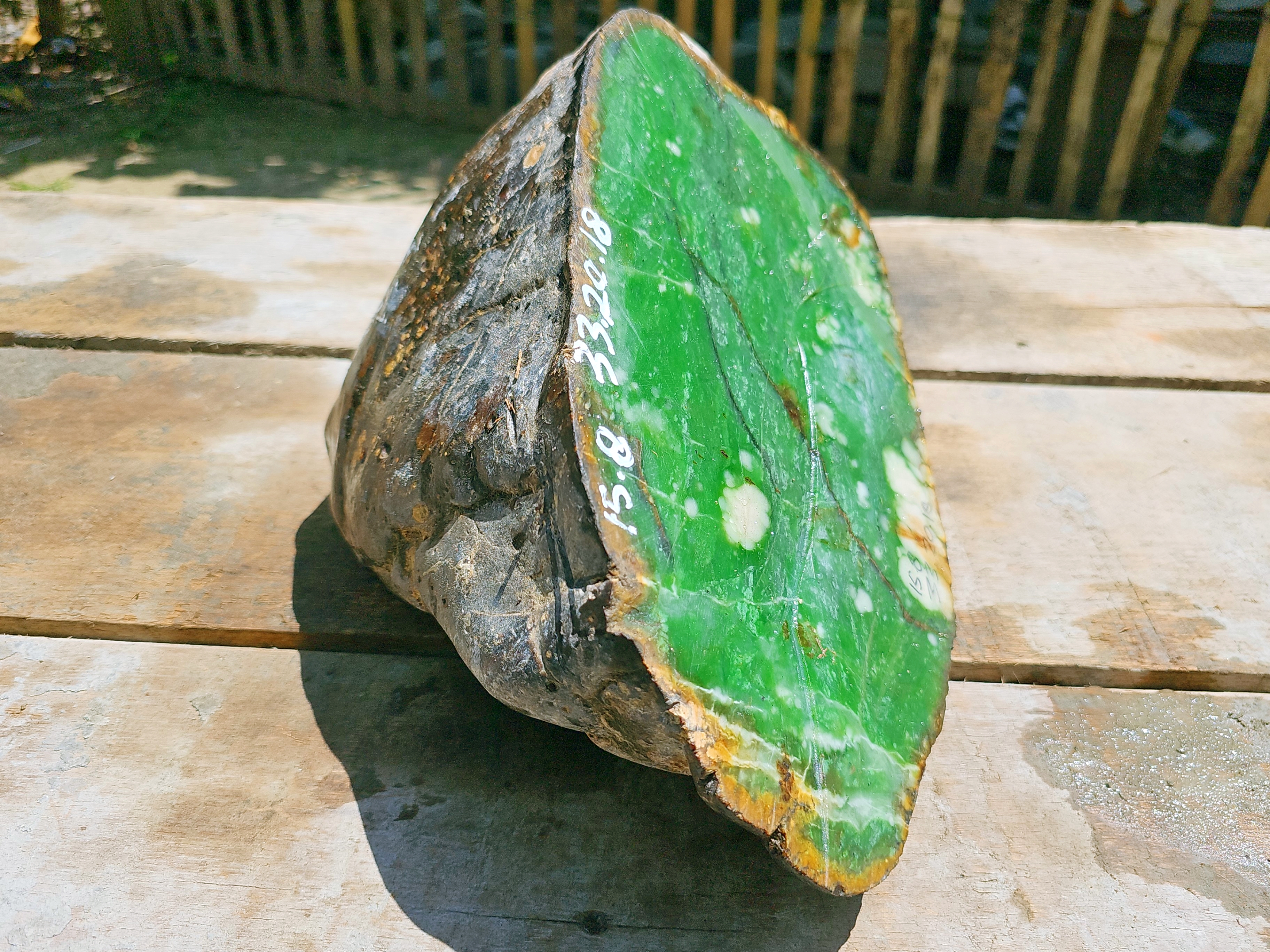 Aceh Natural Vivid Green Nephrite Jade Slab – 15.8 KG
