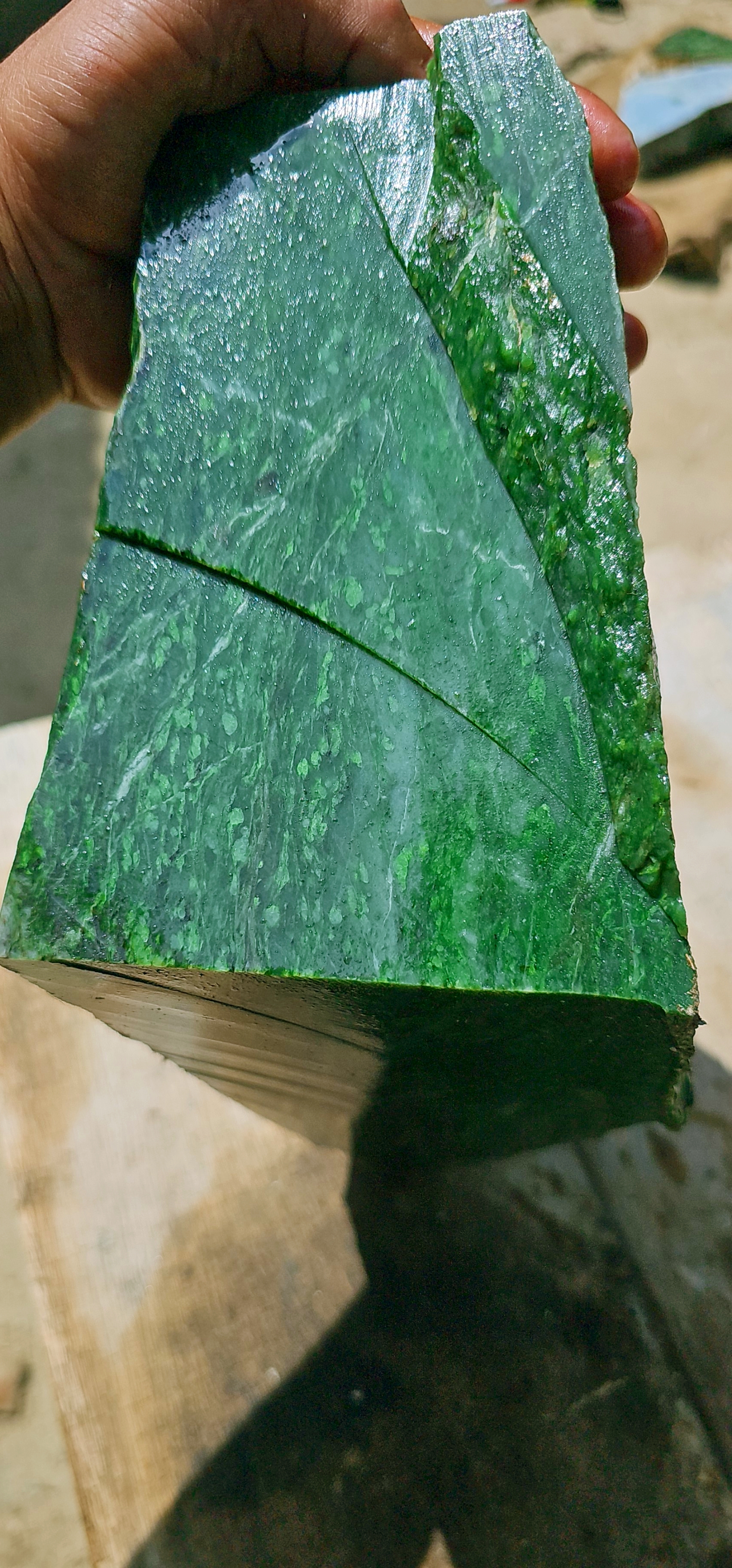 Aceh Natural Vibrant Emerald Green Nephrite Jade Rough Stone – 10.9 KG