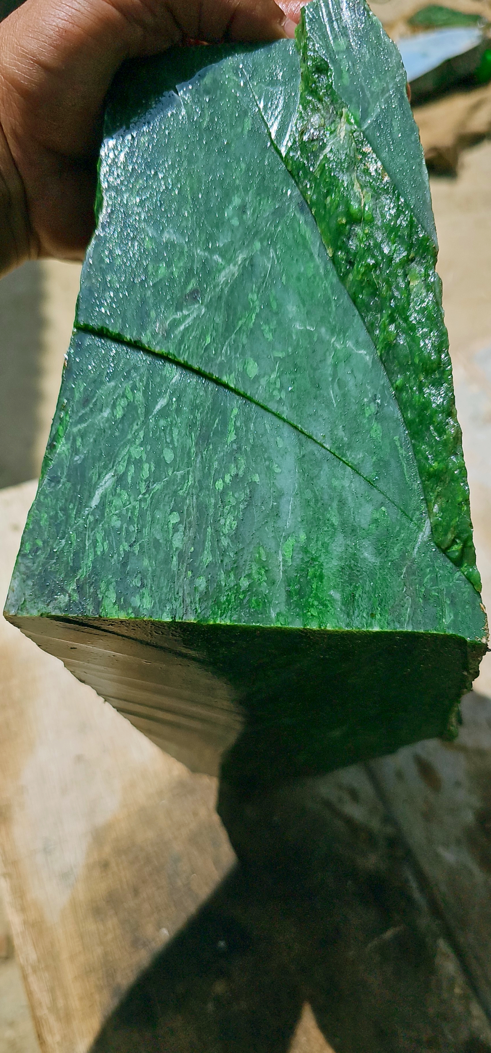 Aceh Natural Vibrant Emerald Green Nephrite Jade Rough Stone – 10.9 KG