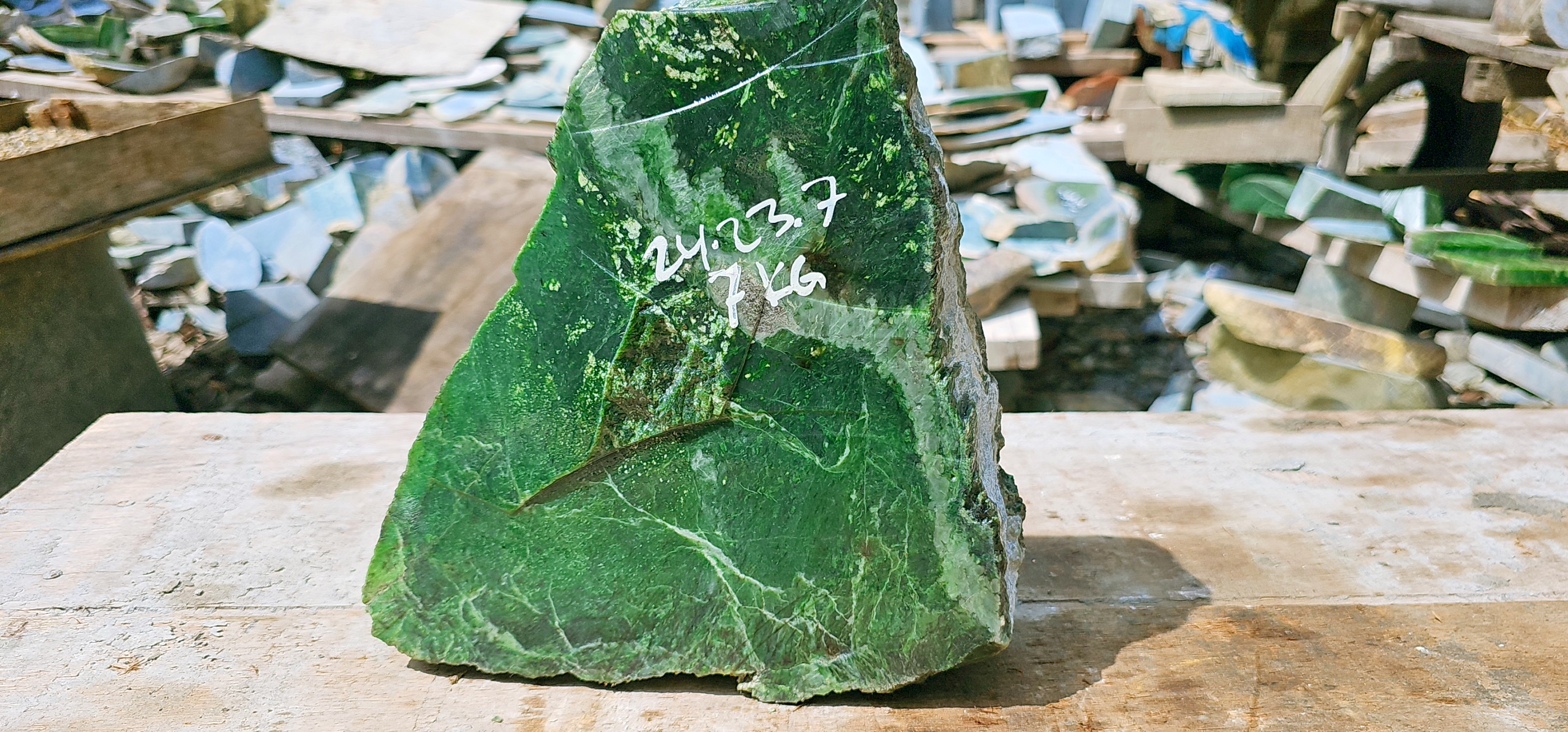 Aceh Natural Vibrant Green Nephrite Jade Rough Stone – 7 KG