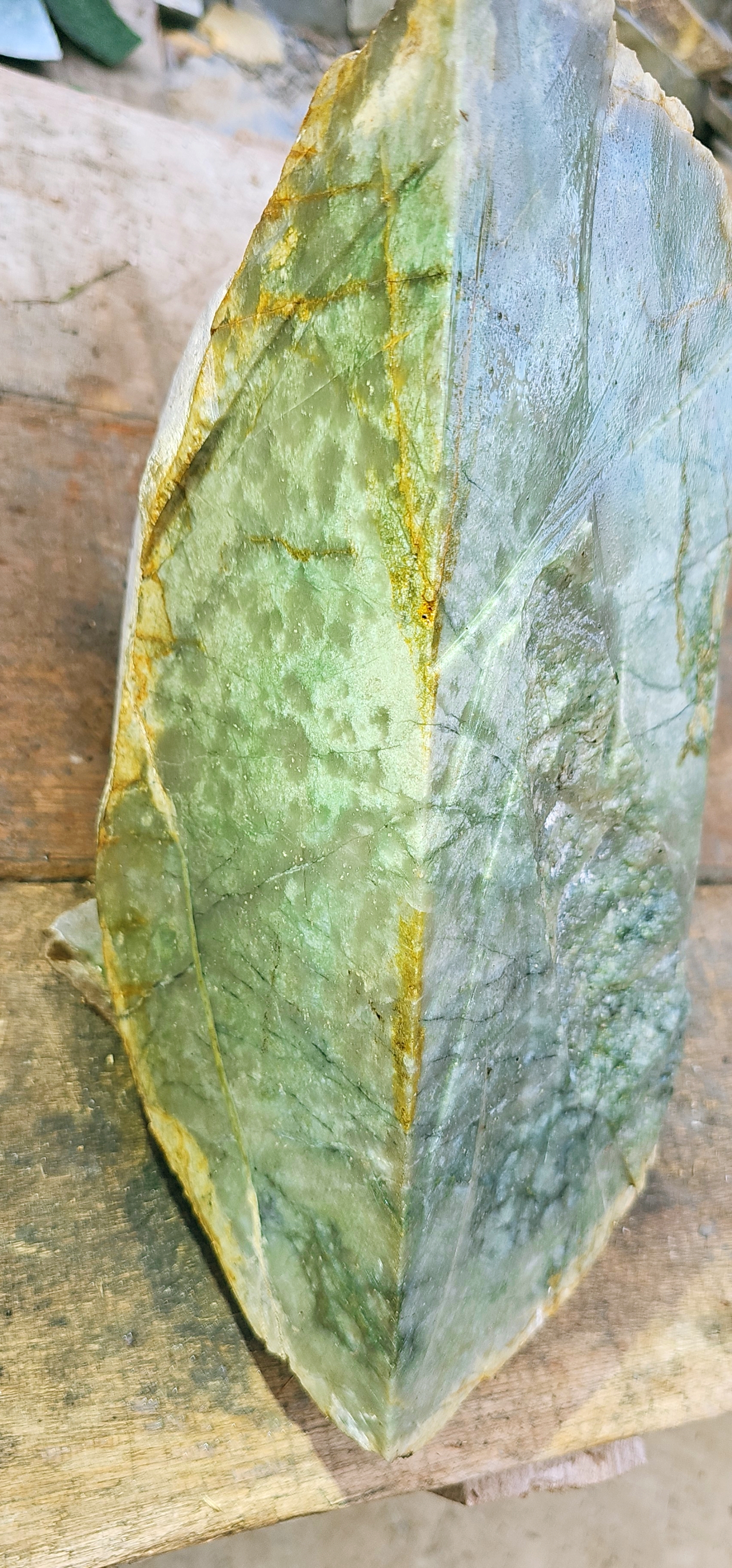 Aceh Natural Pale Green Nephrite Jade Slab – 14.8 KG