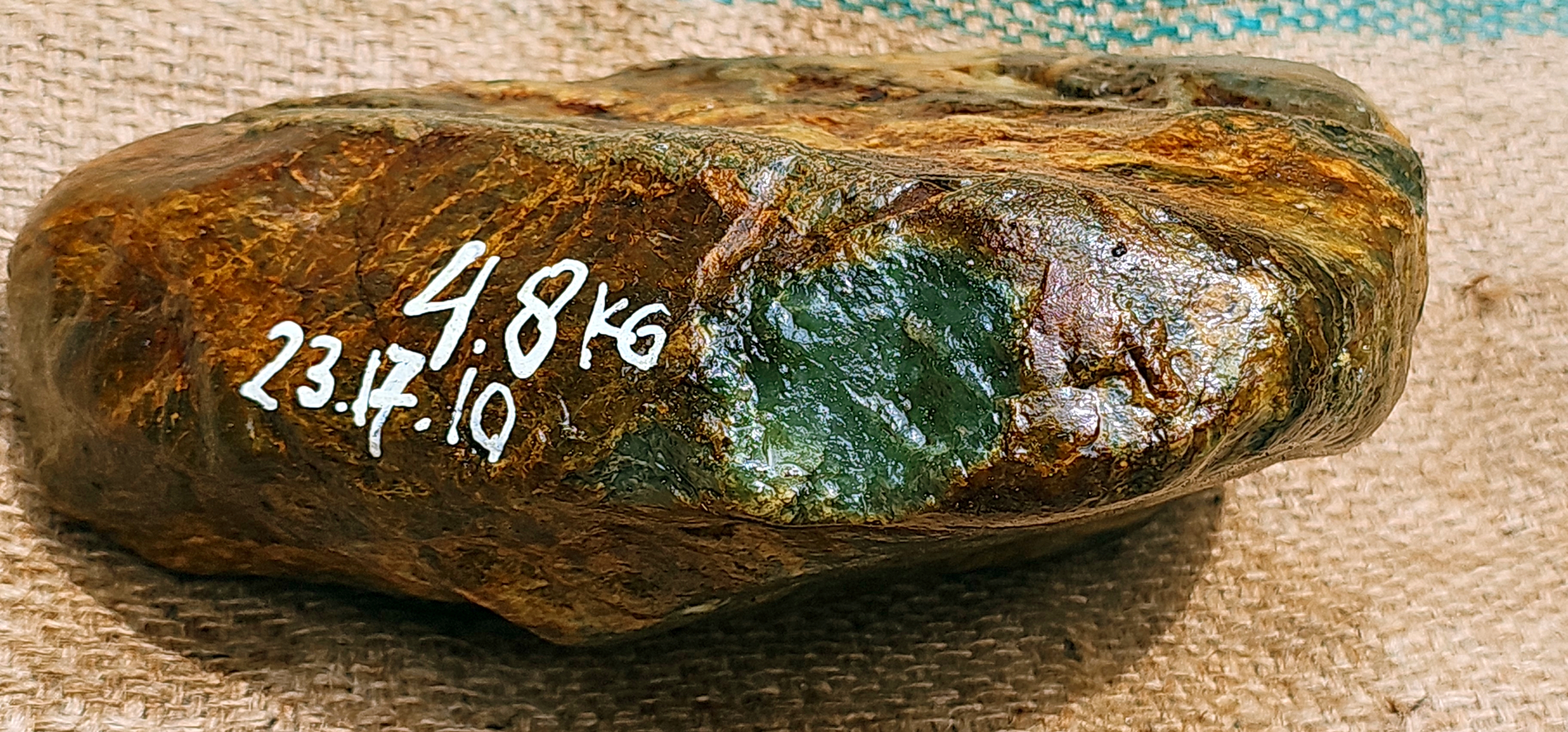 Aceh Natural Translucent Green Nephrite Jade Rough Stone – 4.8 KG