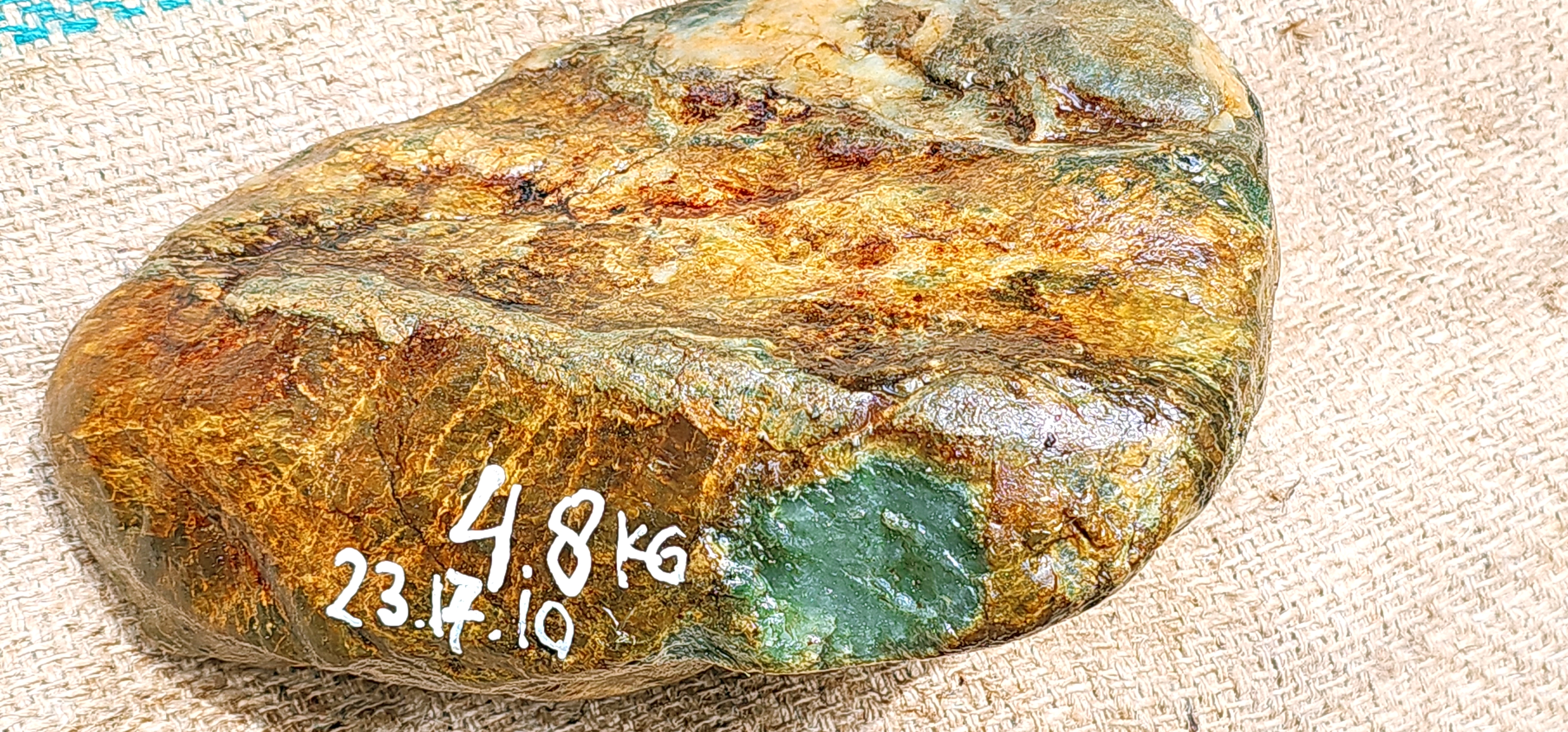 Aceh Natural Translucent Green Nephrite Jade Rough Stone – 4.8 KG