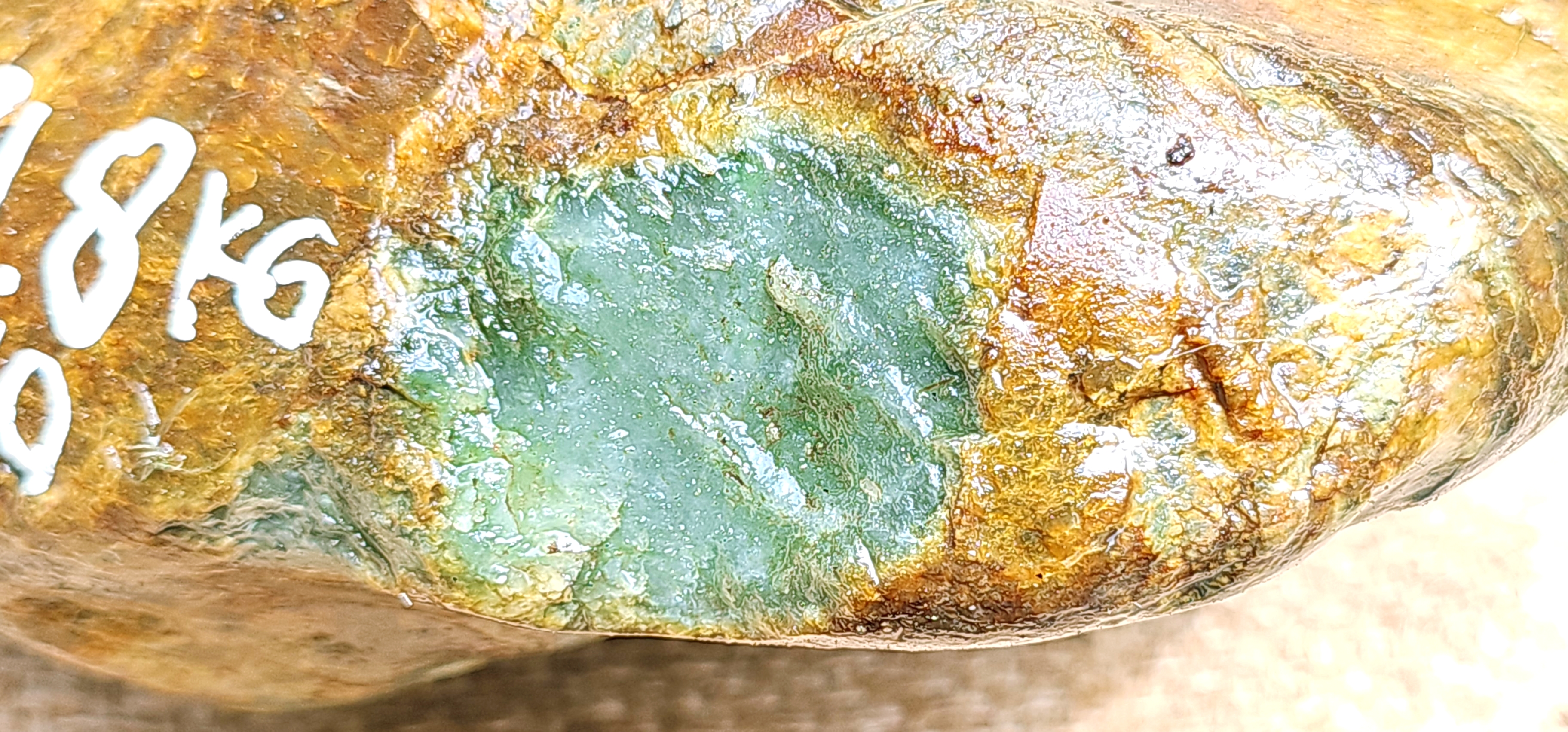 Aceh Natural Translucent Green Nephrite Jade Rough Stone – 4.8 KG