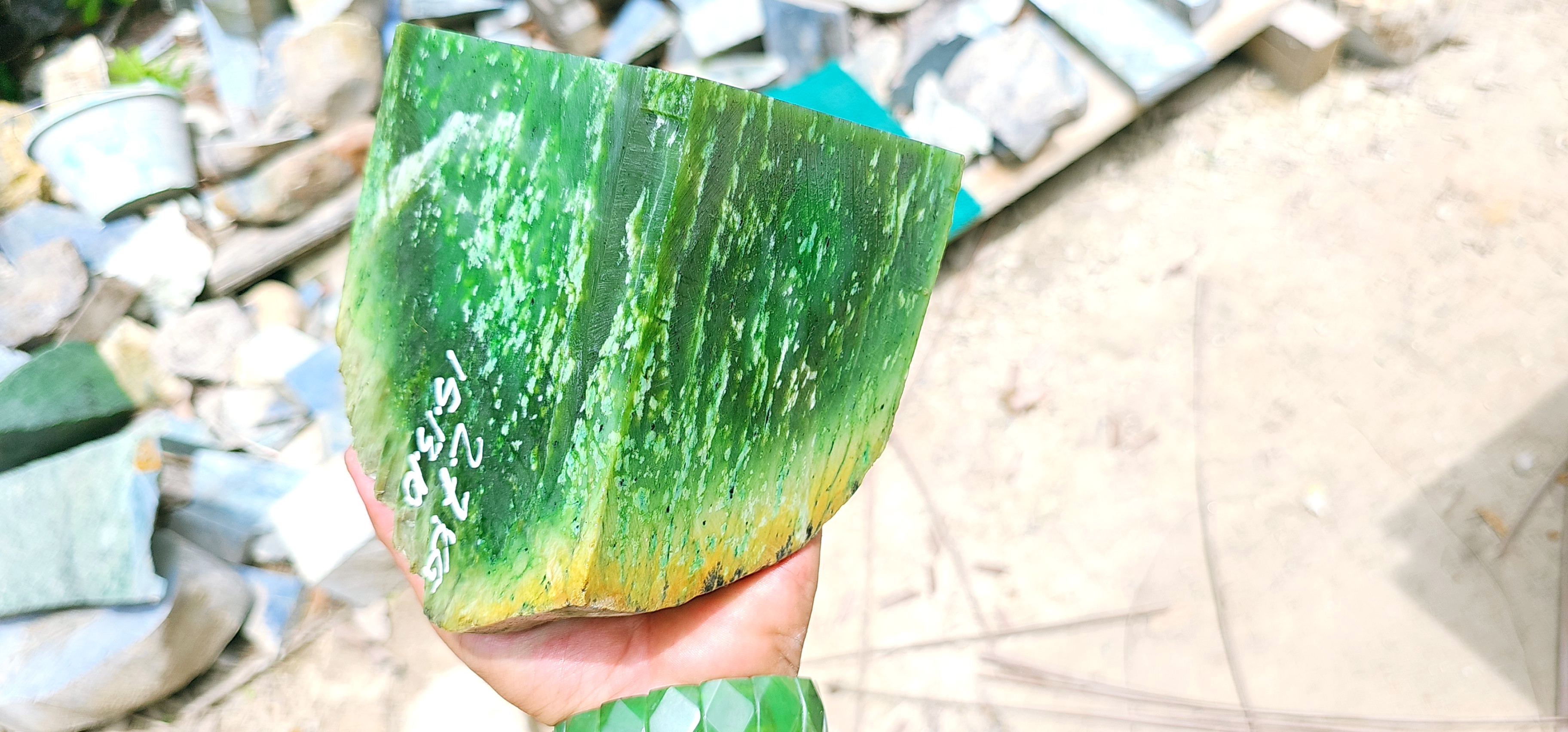 Aceh Natural Deep Green Nephrite Jade Rough Stone – 2.7 KG