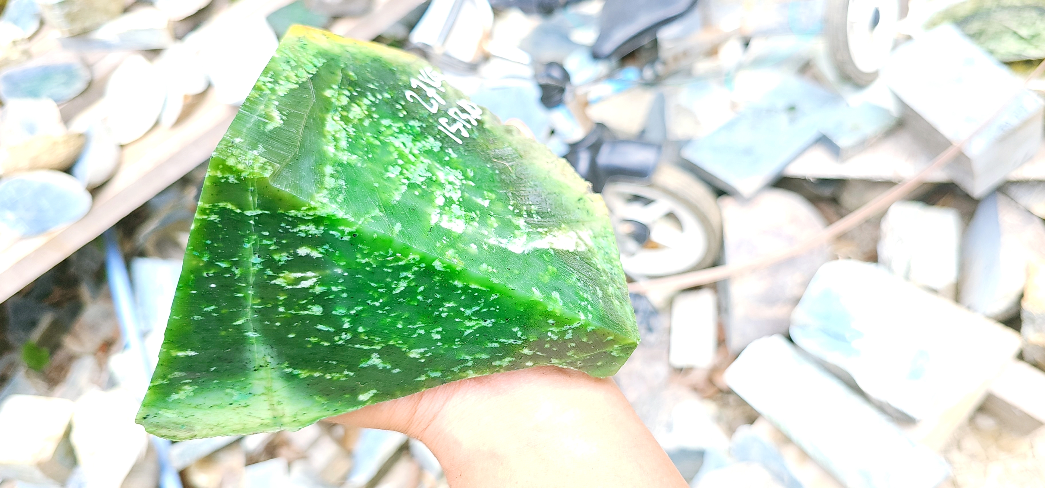 Aceh Natural Deep Green Nephrite Jade Rough Stone – 2.7 KG