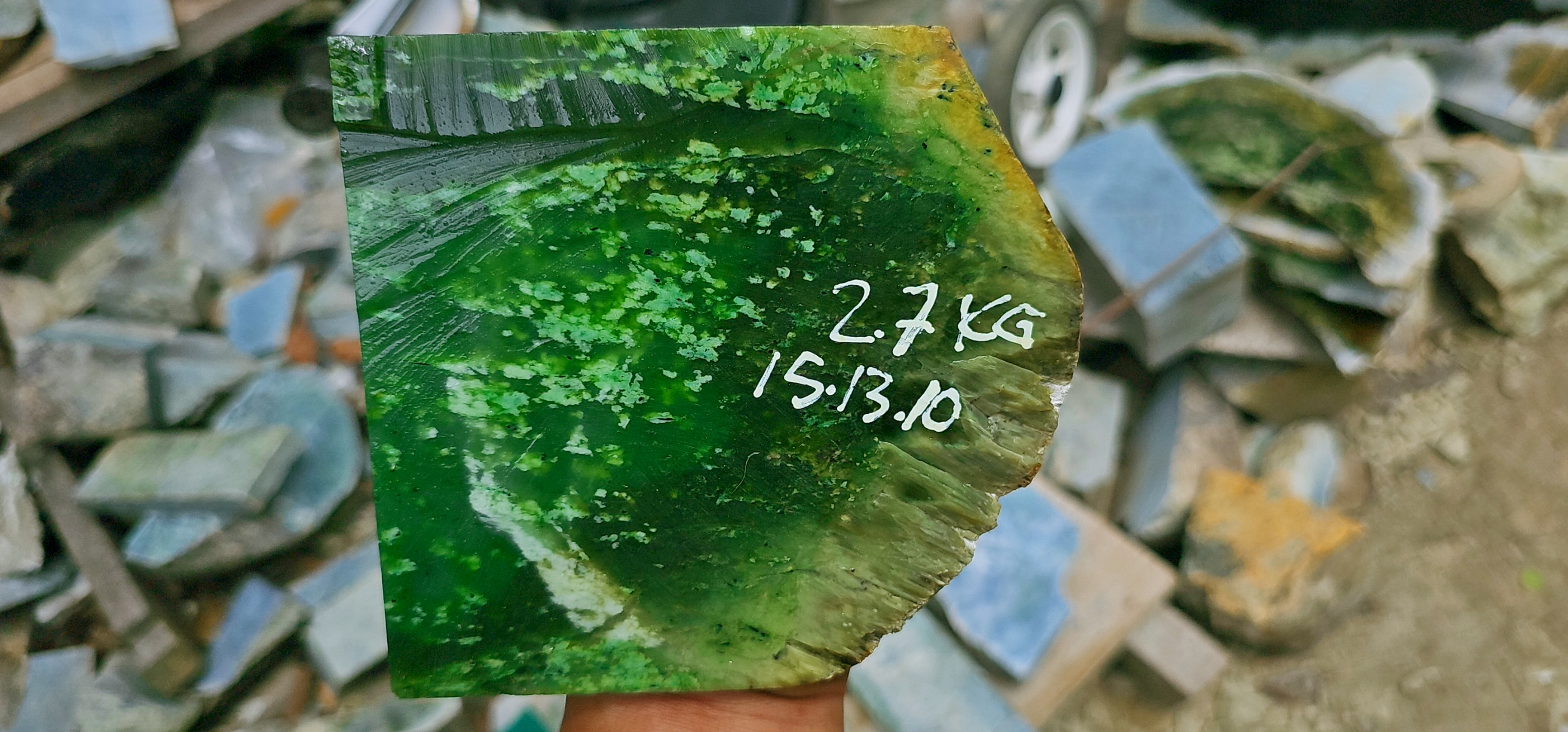 Aceh Natural Deep Green Nephrite Jade Rough Stone – 2.7 KG