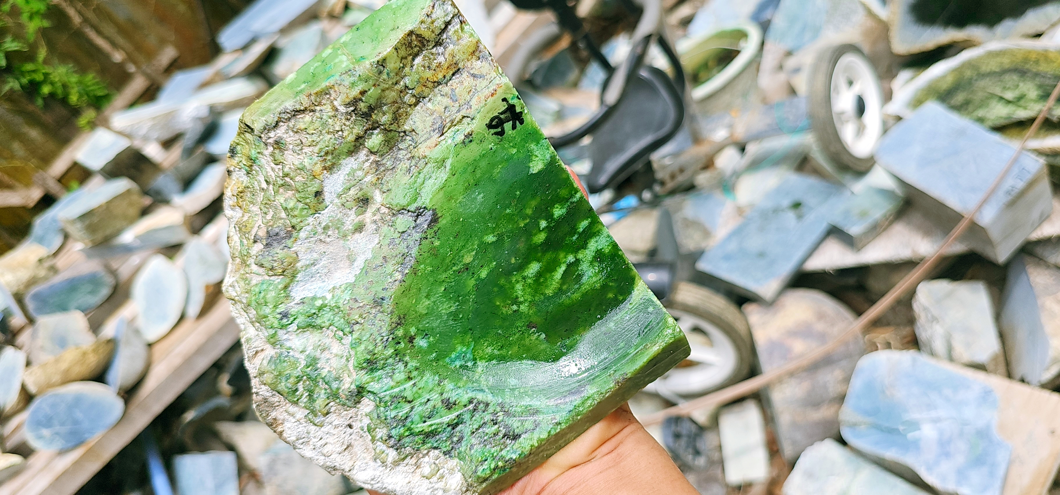 Aceh Natural Deep Green Nephrite Jade Rough Stone – 2.7 KG
