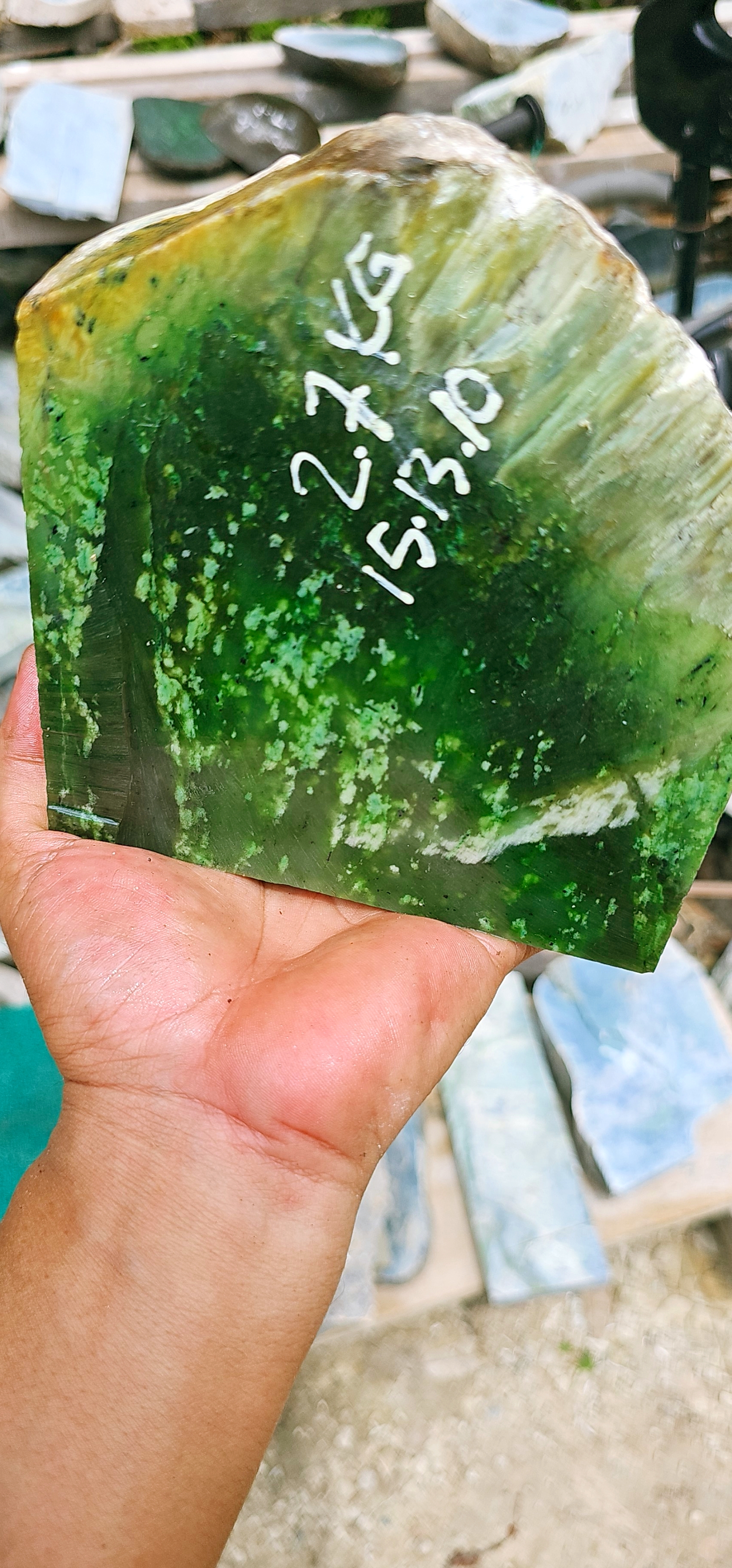 Aceh Natural Deep Green Nephrite Jade Rough Stone – 2.7 KG