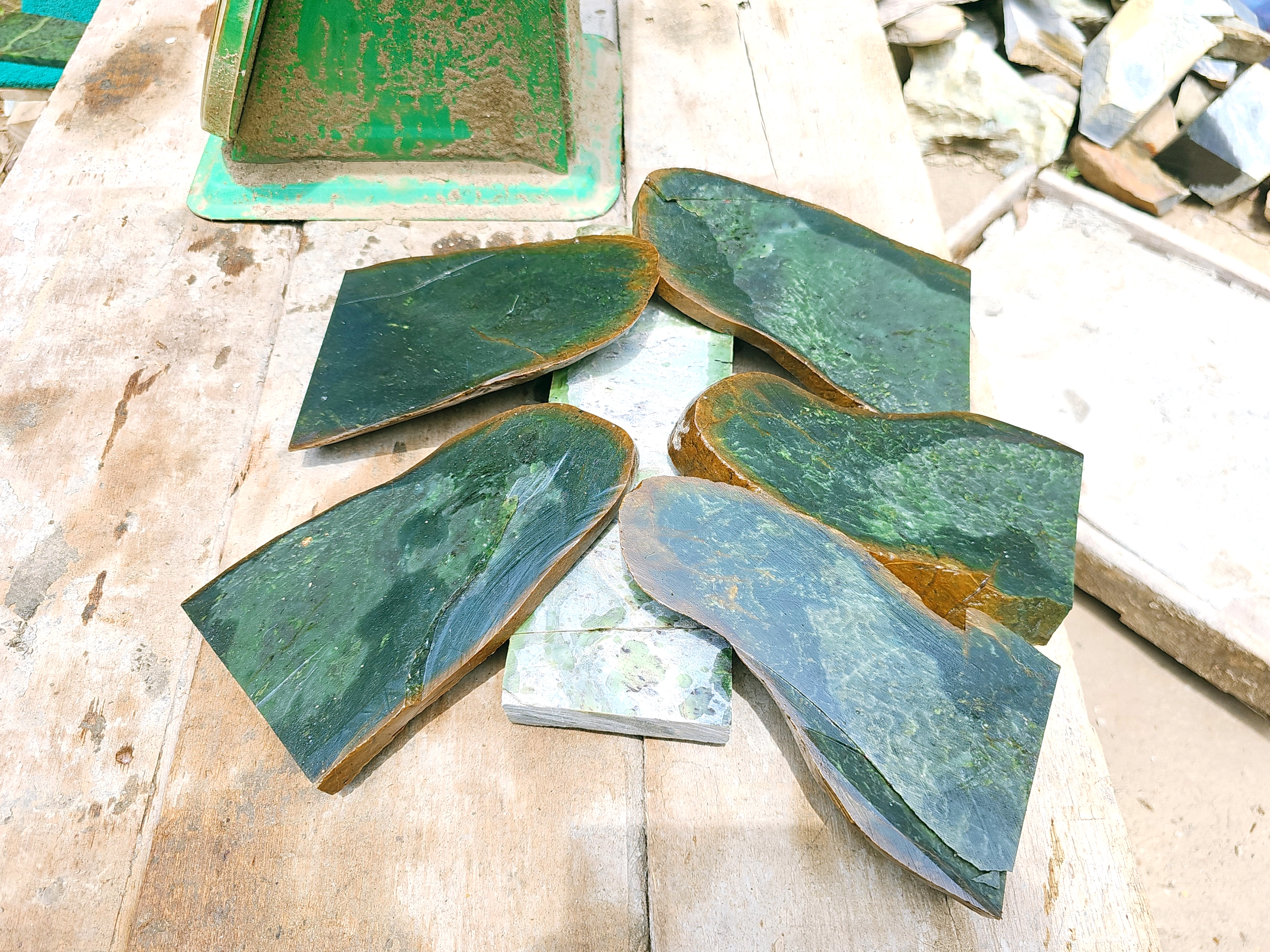 Aceh Natural Deep Forest Green Nephrite Jade Raw Stone – 5 KG