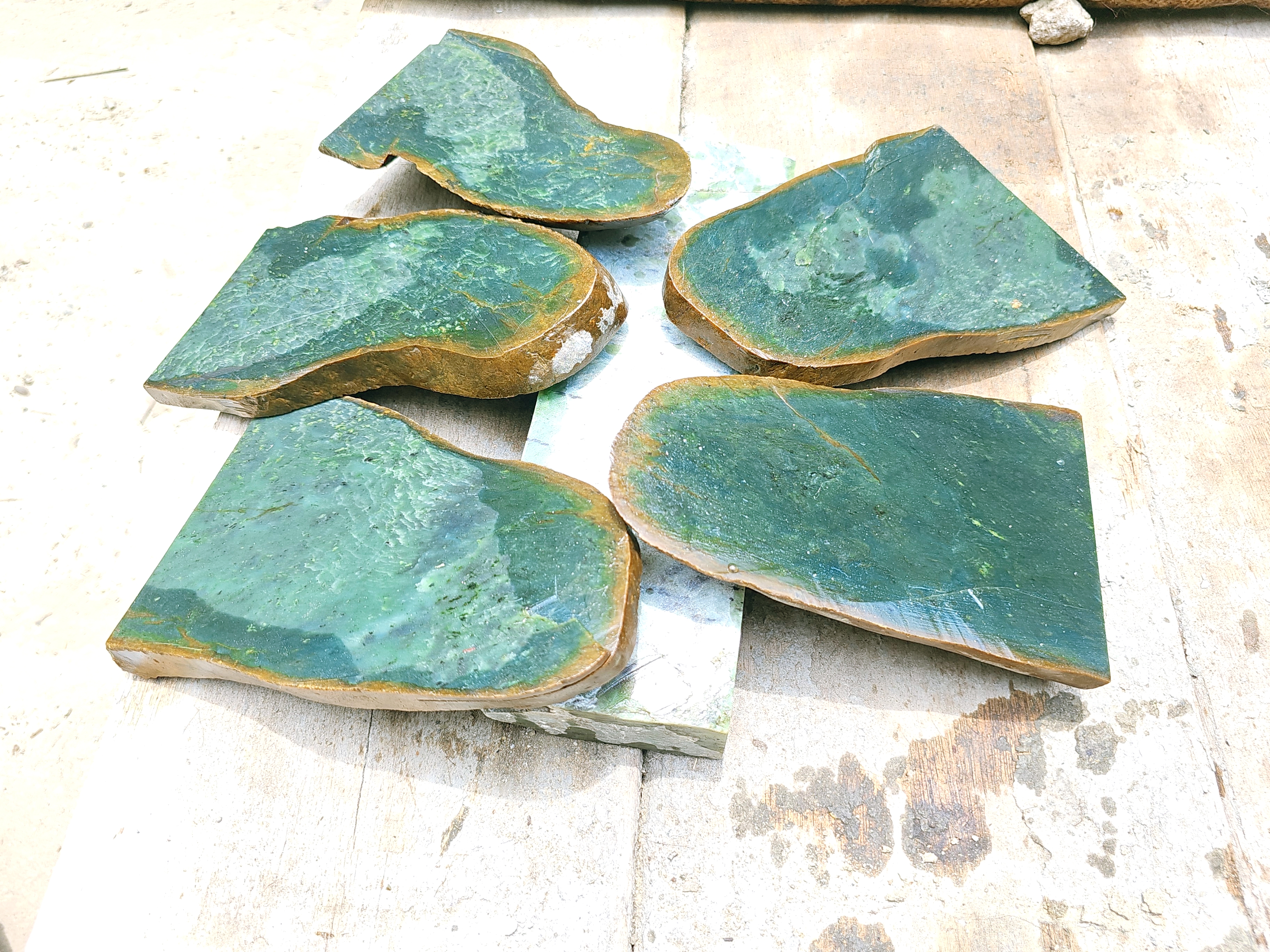 Aceh Natural Deep Forest Green Nephrite Jade Raw Stone – 5 KG