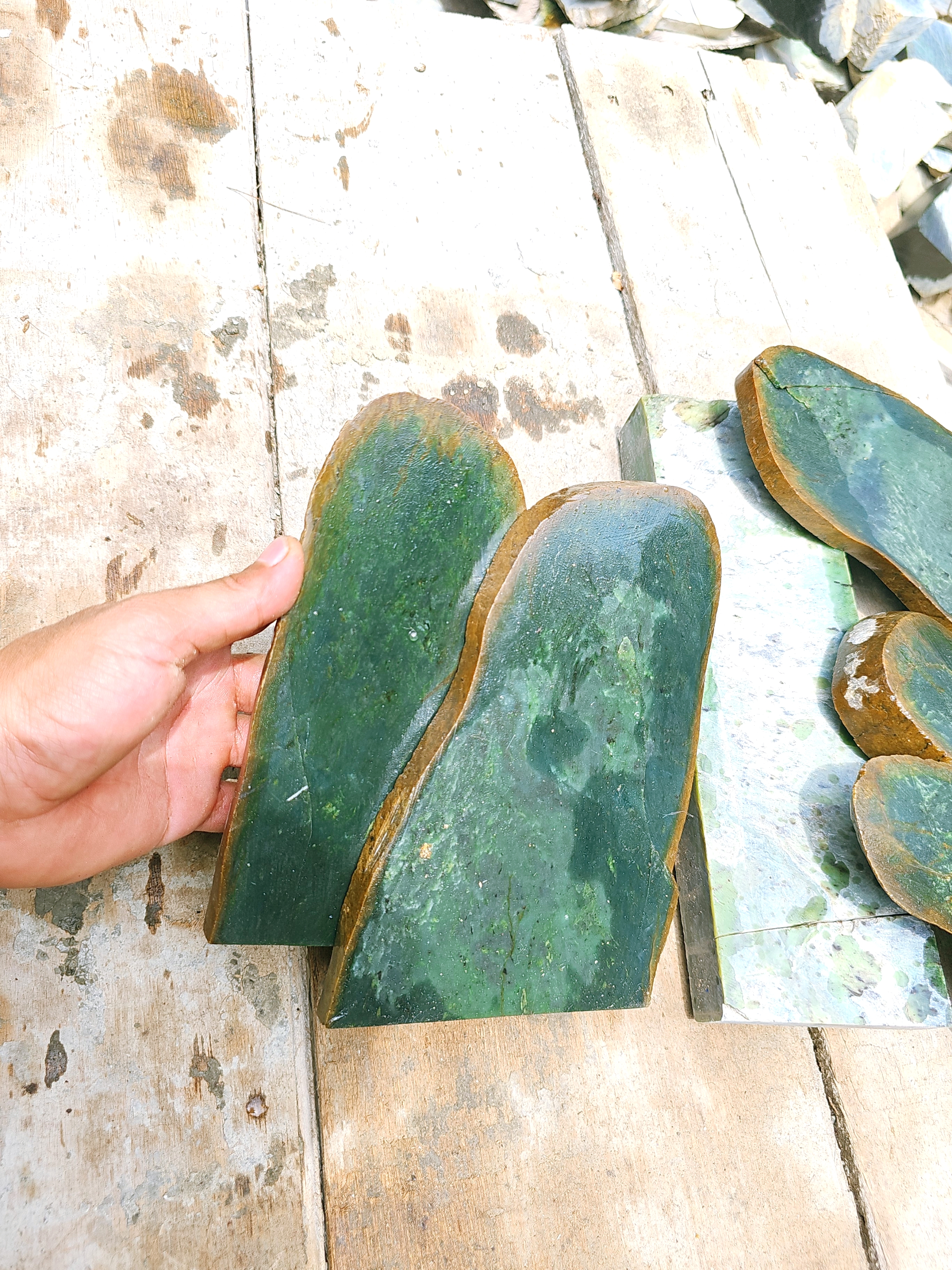 Aceh Natural Deep Forest Green Nephrite Jade Raw Stone – 5 KG