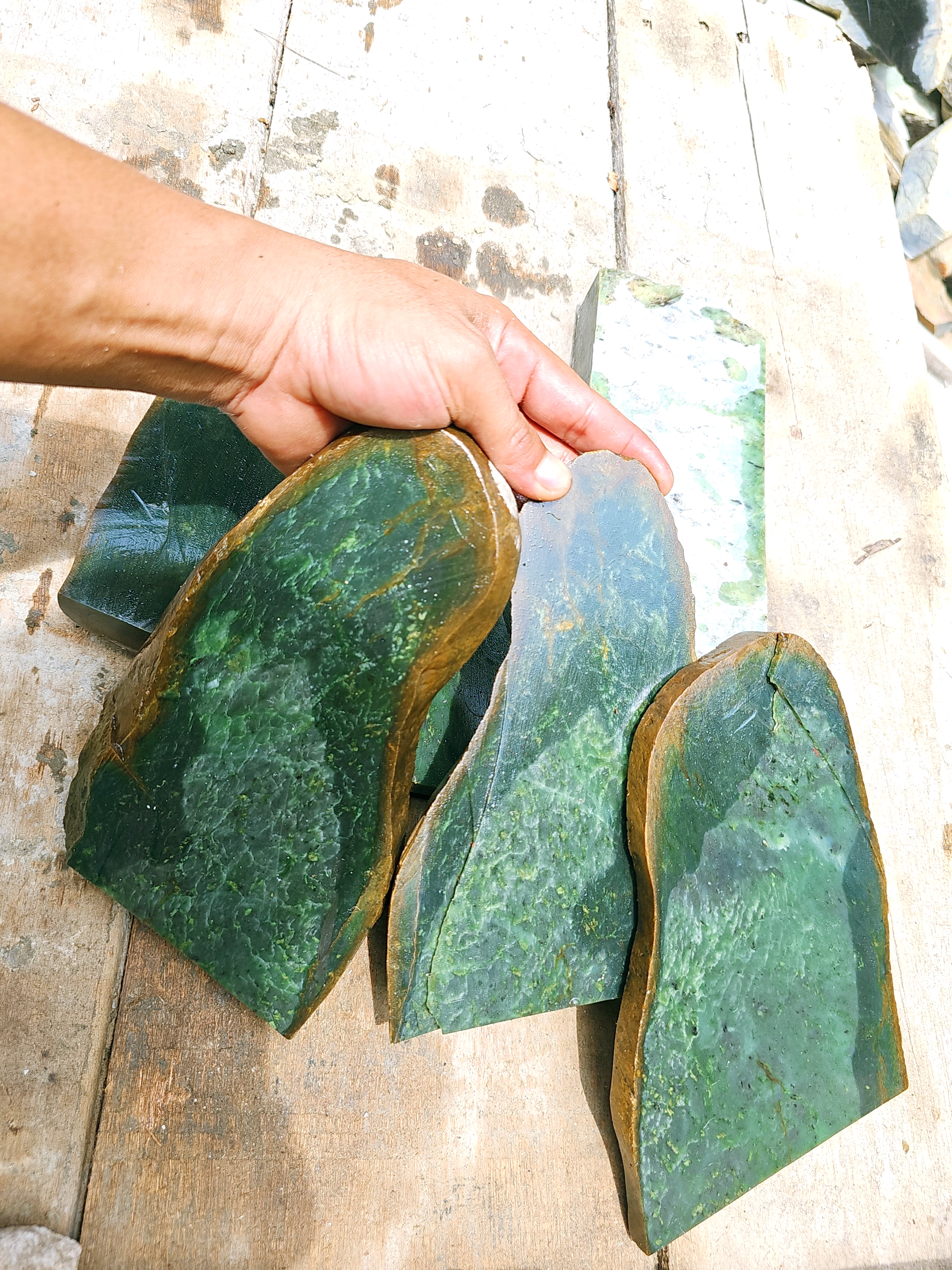 Aceh Natural Deep Forest Green Nephrite Jade Raw Stone – 5 KG