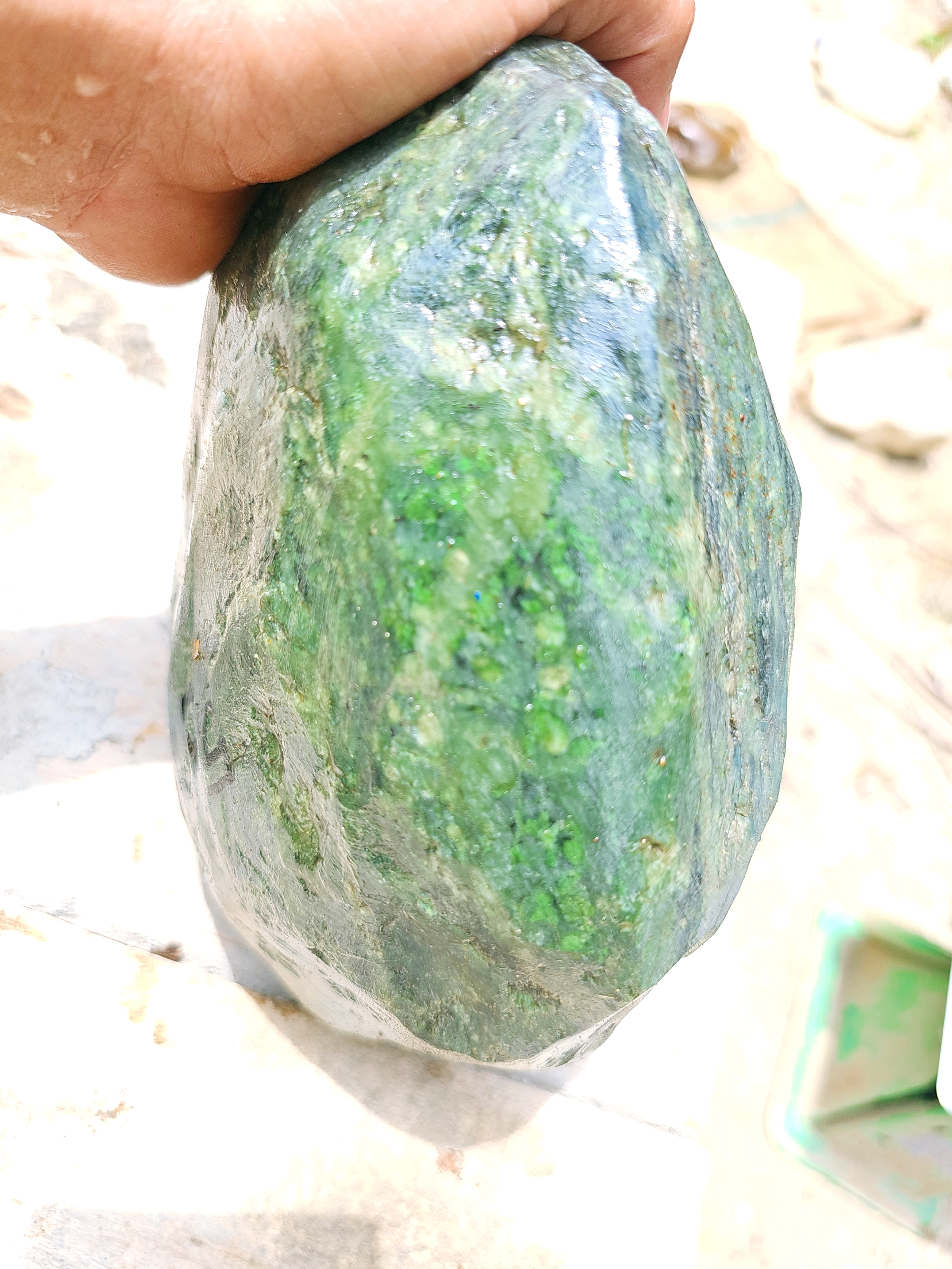 Aceh Natural Deep Forest Green Nephrite Jade Rough Stone – 5.5 KG