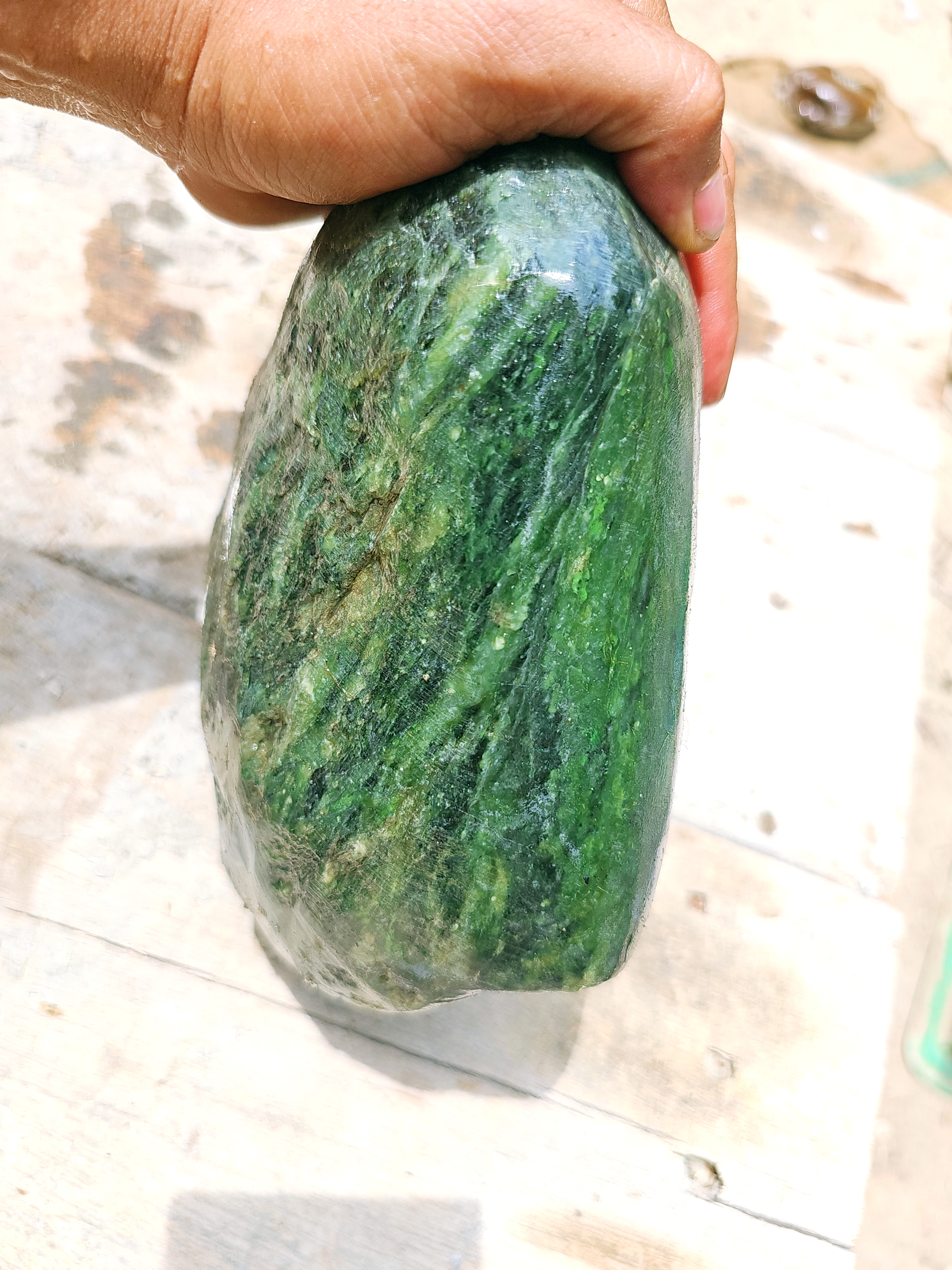 Aceh Natural Deep Forest Green Nephrite Jade Rough Stone – 5.5 KG