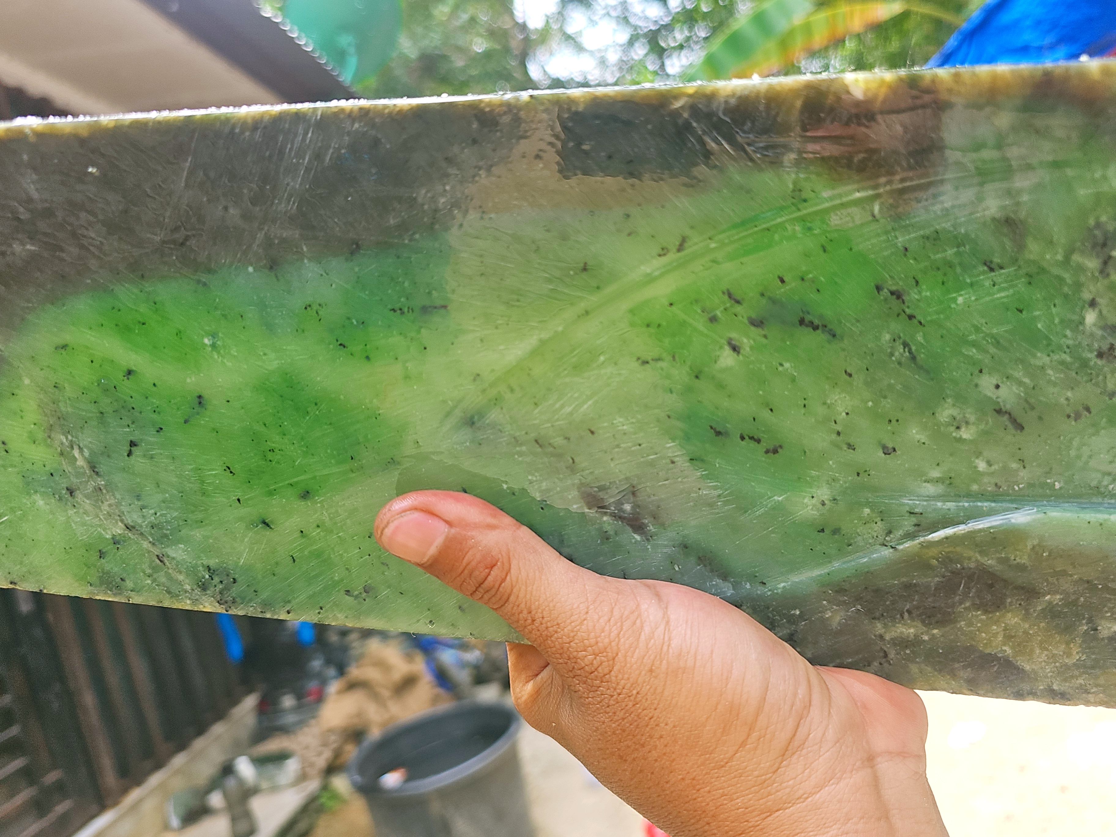 Aceh Natural Vivid Green Nephrite Jade Slabs