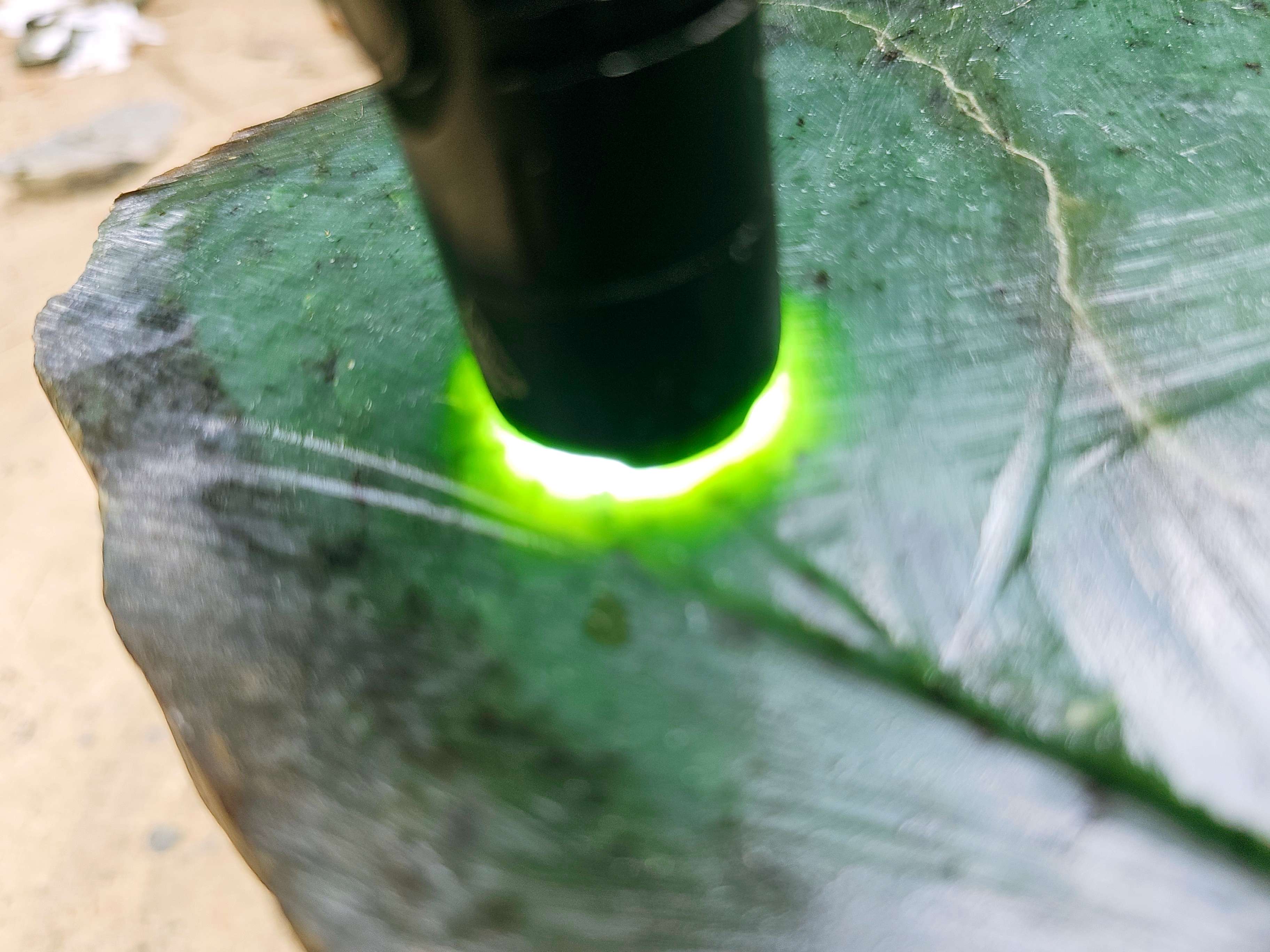 Aceh Natural Vibrant Apple Green Nephrite Jade Slab – 3 KG
