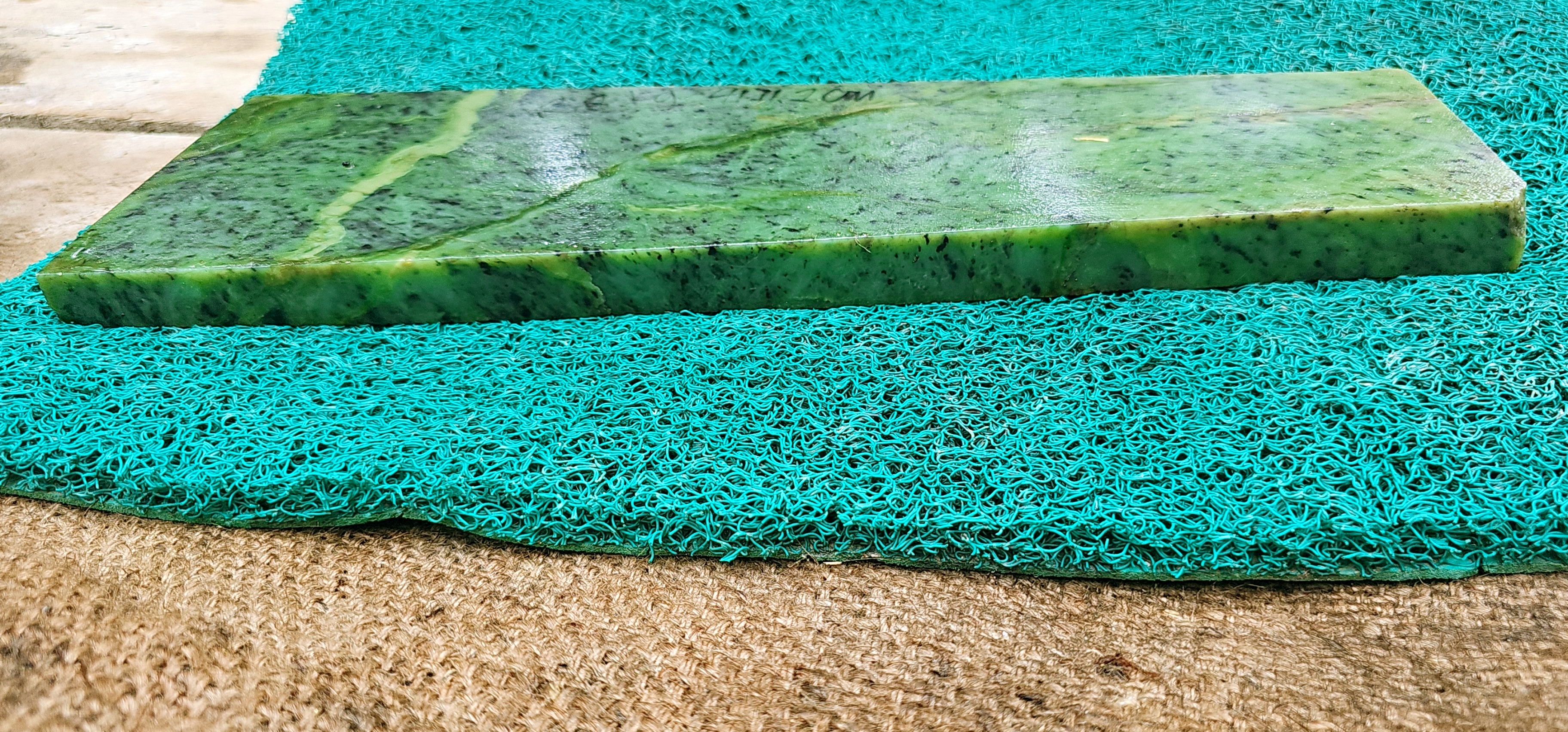 Aceh Natural Deep Green Nephrite Jade Slab – 2.8 KG