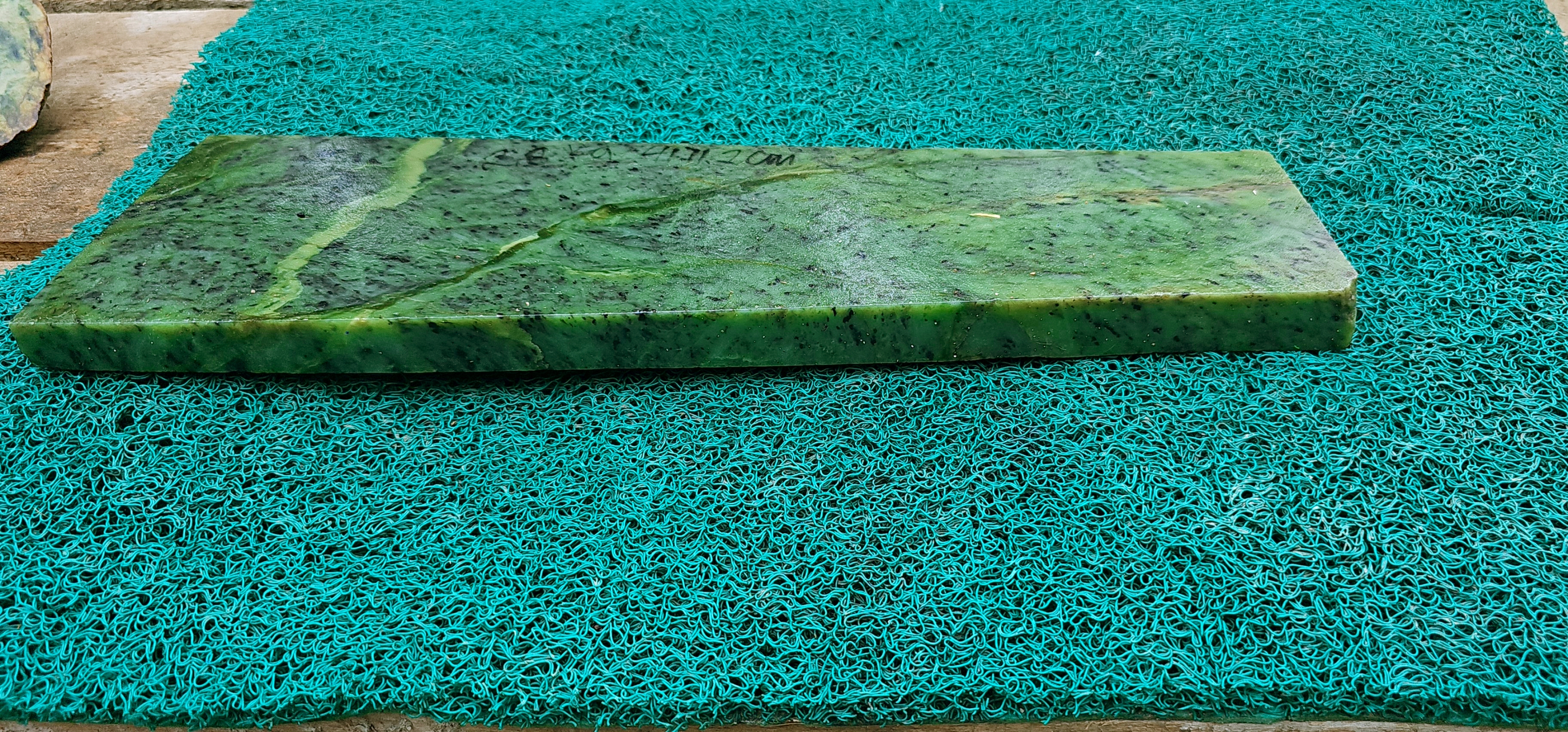 Aceh Natural Deep Green Nephrite Jade Slab – 2.8 KG