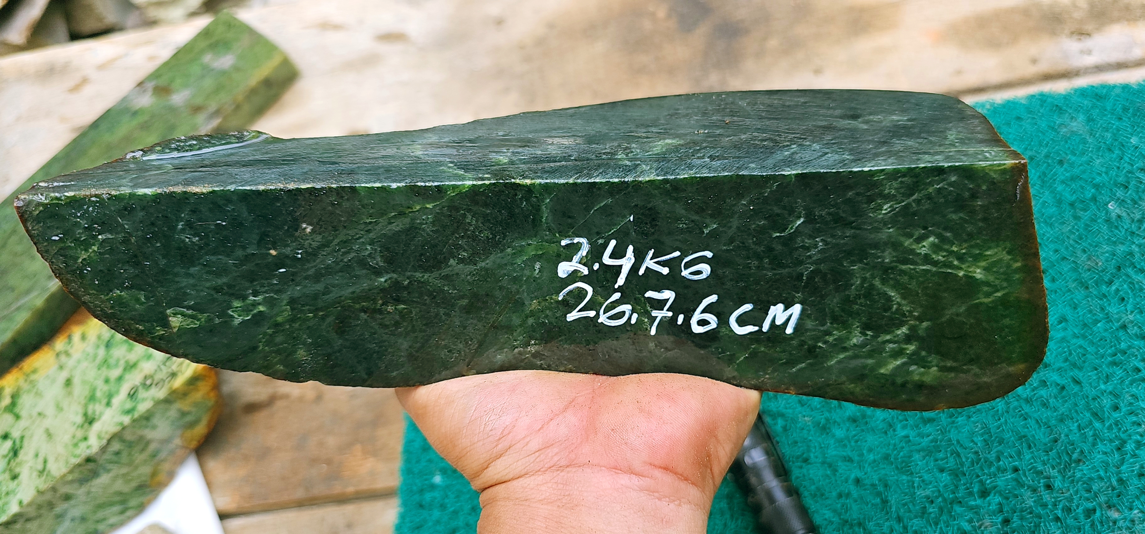 Aceh Natural Deep Green Nephrite Jade Rough Stone – 2.4 KG