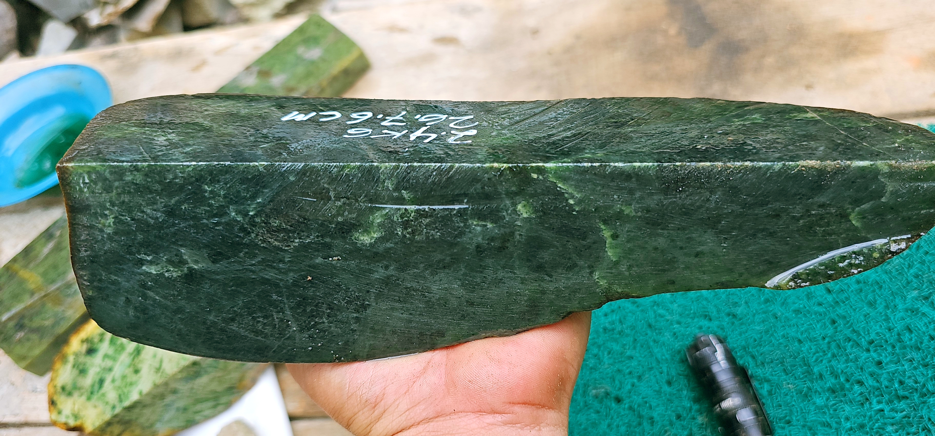 Aceh Natural Deep Green Nephrite Jade Rough Stone – 2.4 KG