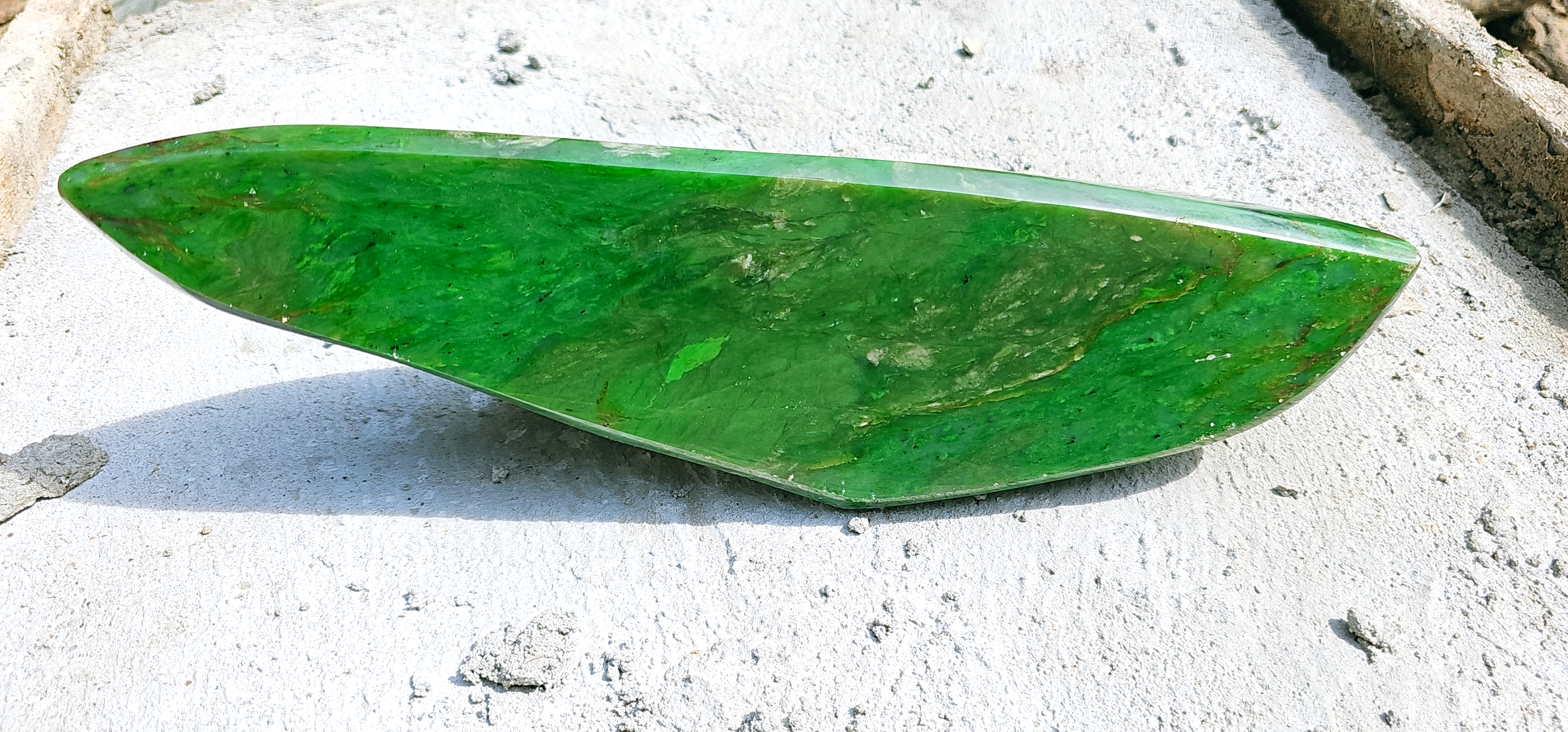 Aceh Natural Vibrant Apple Green Nephrite Jade Slab – 2.4 KG