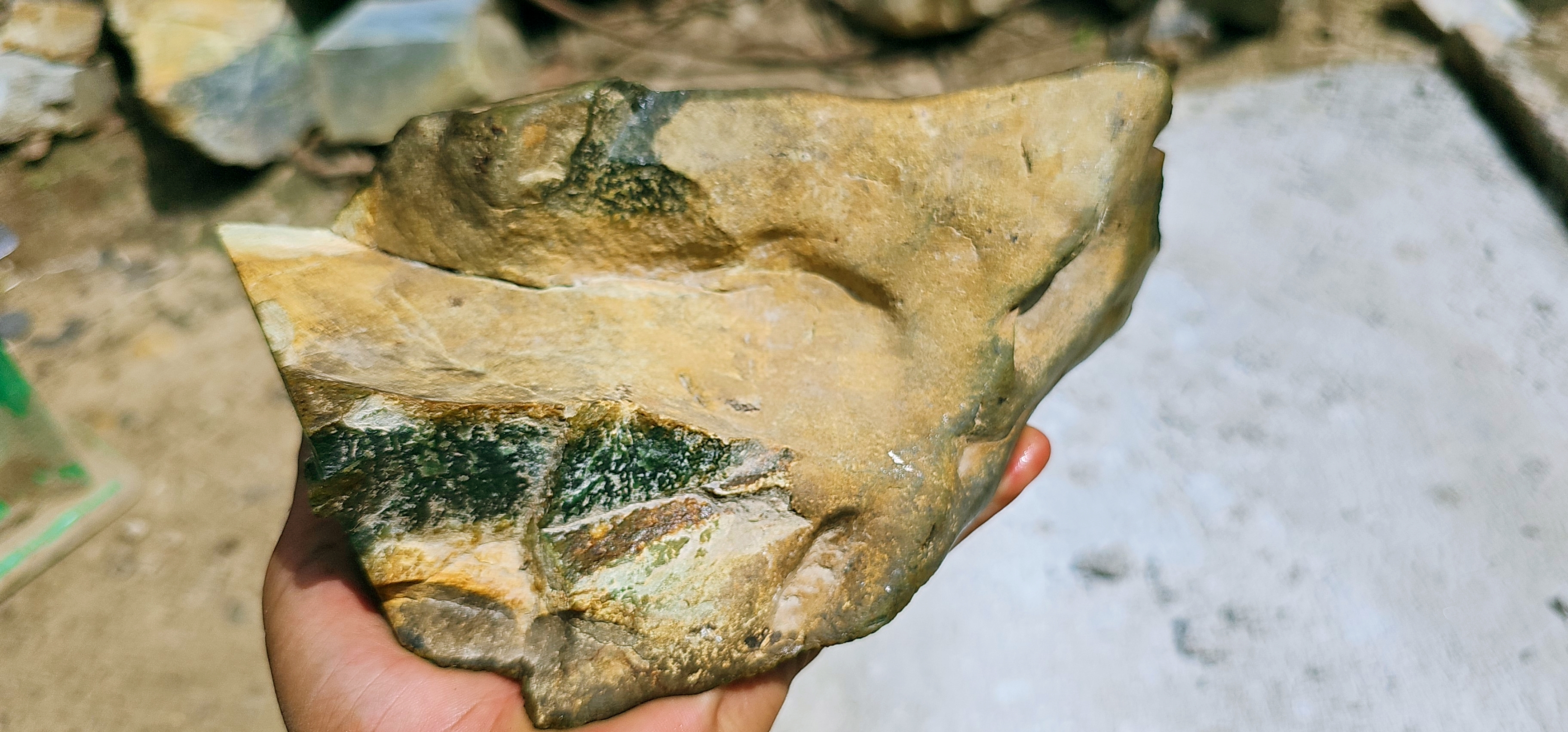 Aceh Natural Dark Forest Green Nephrite Jade Slab – 1.6 KG