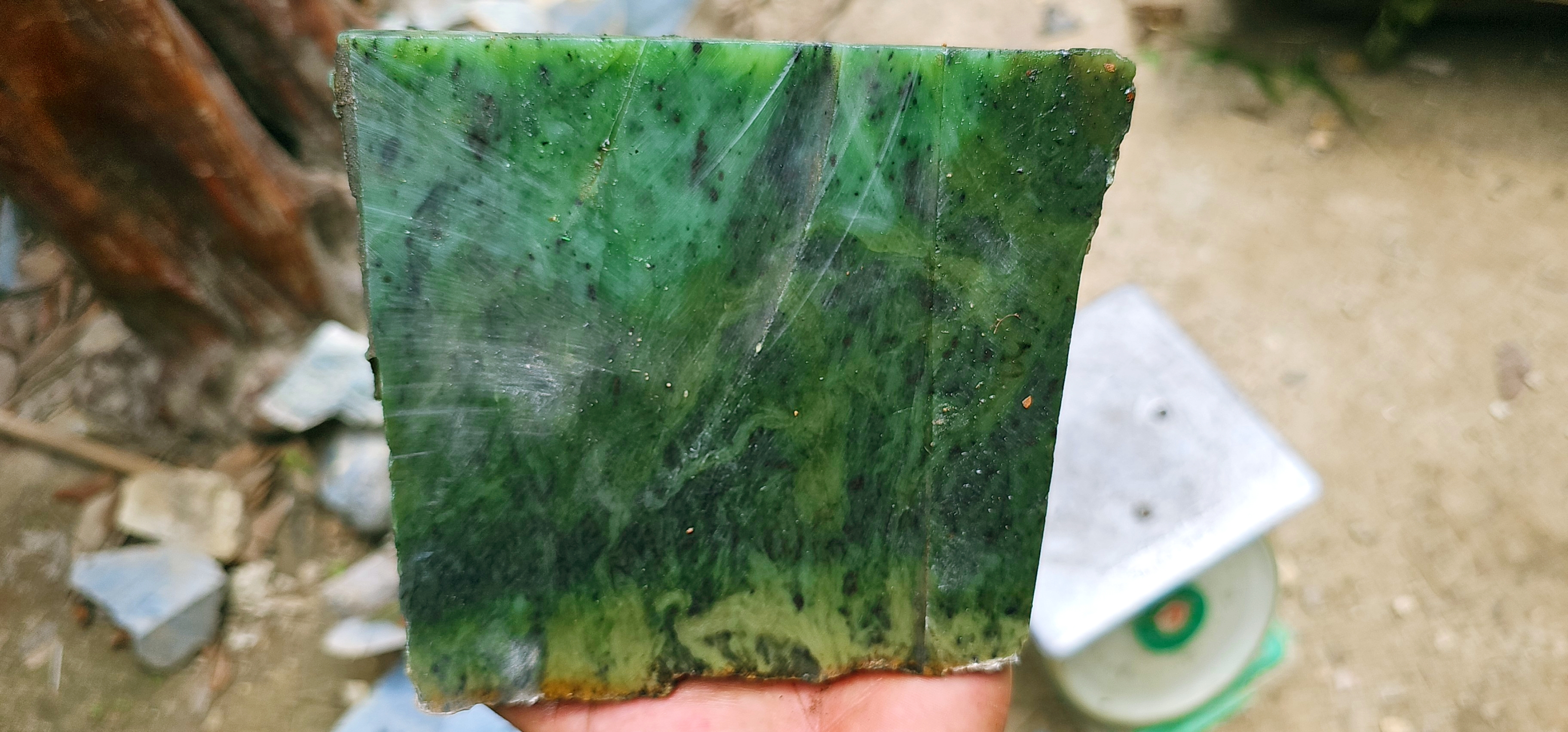 Aceh Natural Vibrant Emerald Green Nephrite Jade Rough Stone – 1.2 KG