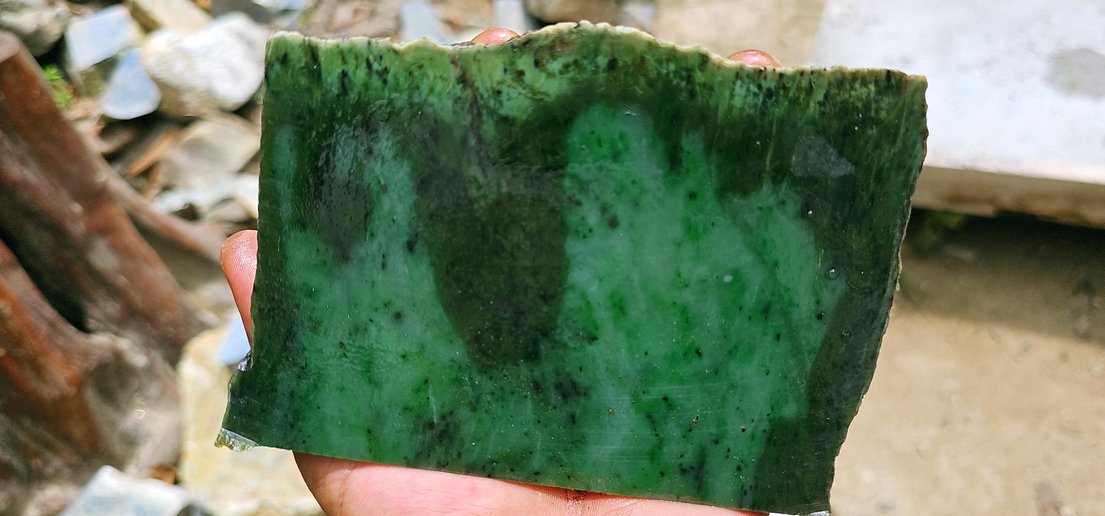 Aceh Natural Vibrant Emerald Green Nephrite Jade Rough Stone – 1.2 KG