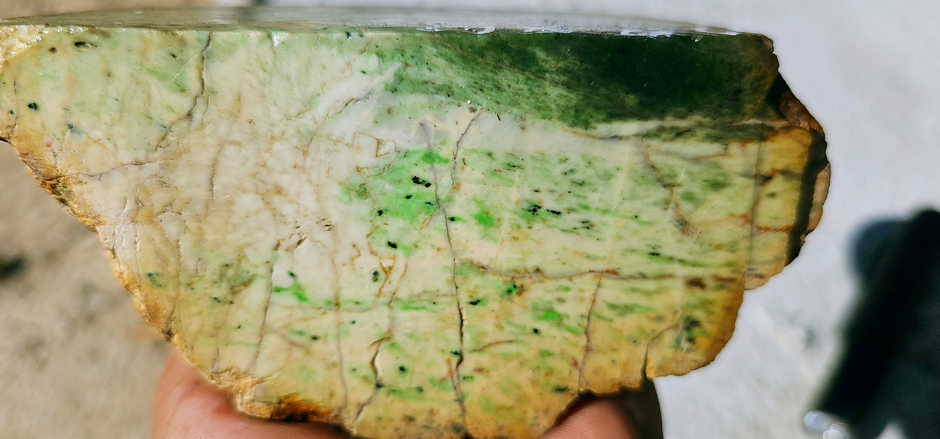 Aceh Natural Mottled Green Nephrite Jade Raw Stone – 2.3 KG
