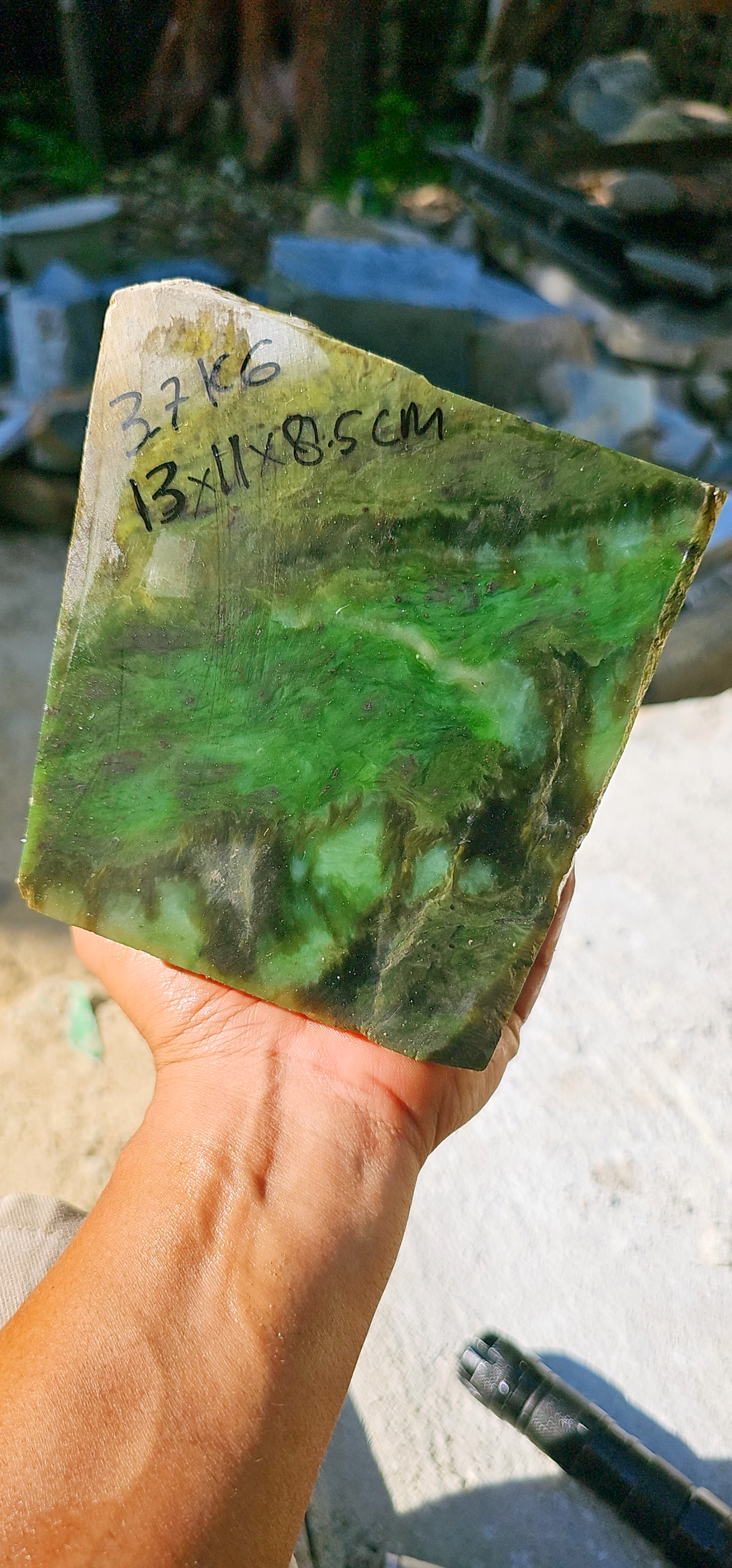 Aceh Natural Vibrant Green Nephrite Jade Rough Stone – 3.7 KG