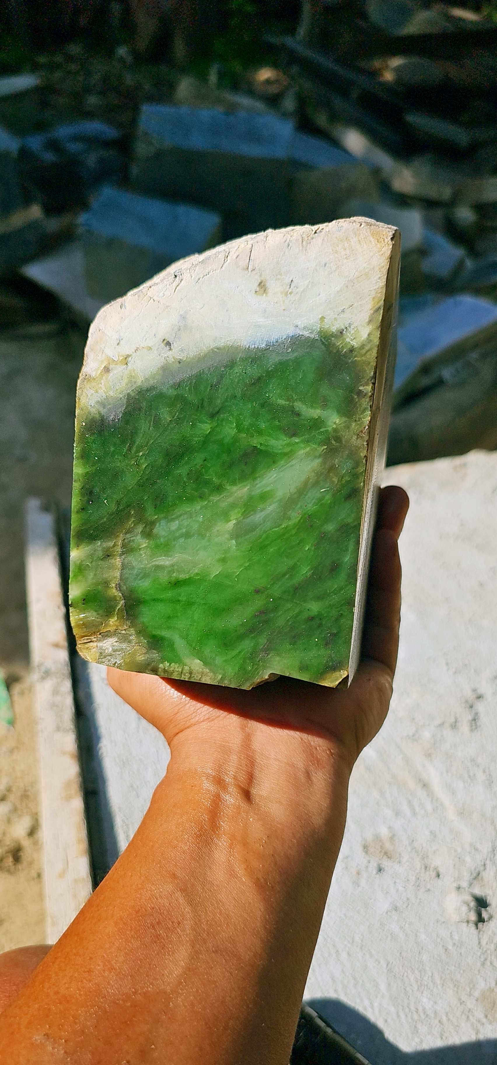 Aceh Natural Vibrant Green Nephrite Jade Rough Stone – 3.7 KG