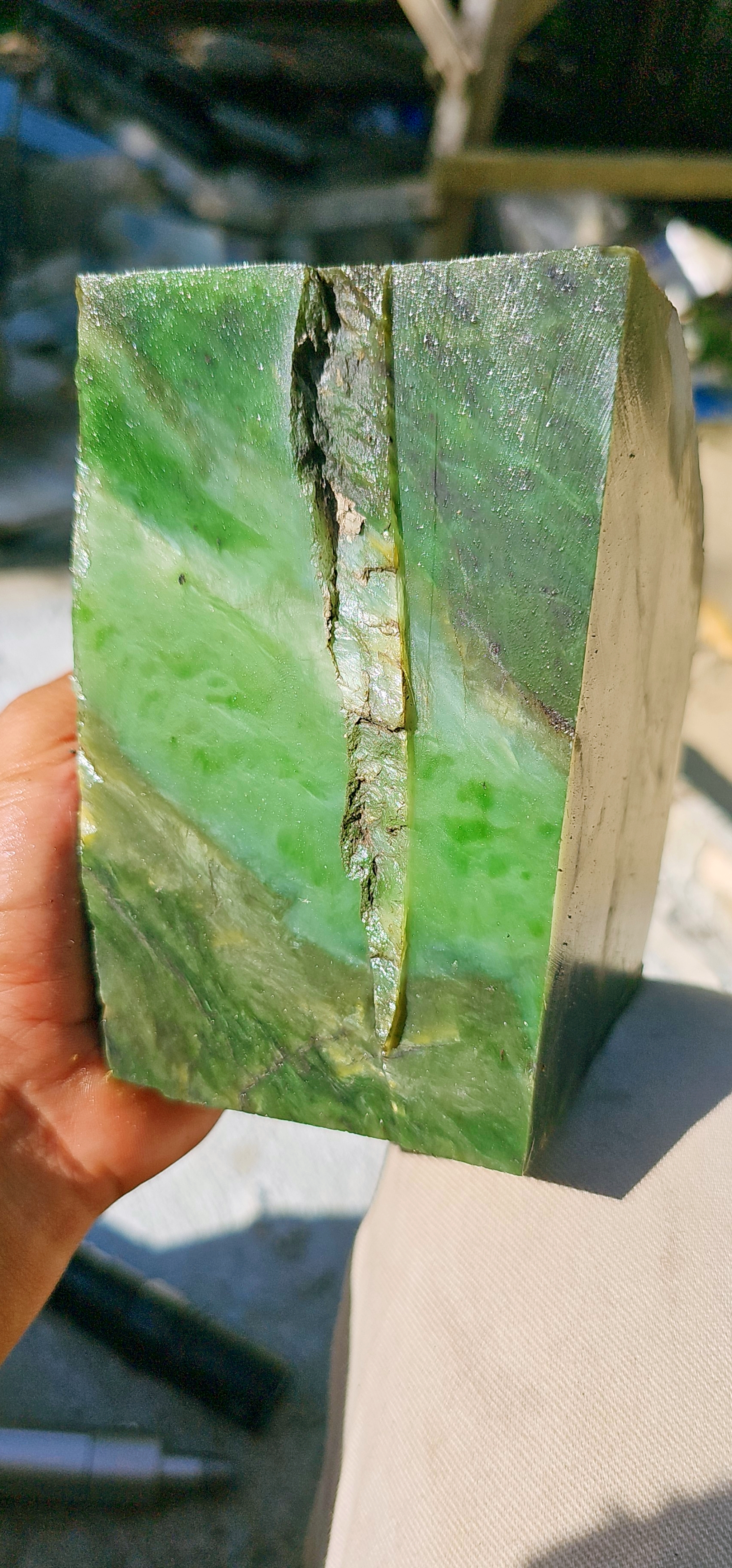Aceh Natural Vibrant Green Nephrite Jade Rough Stone – 3.7 KG