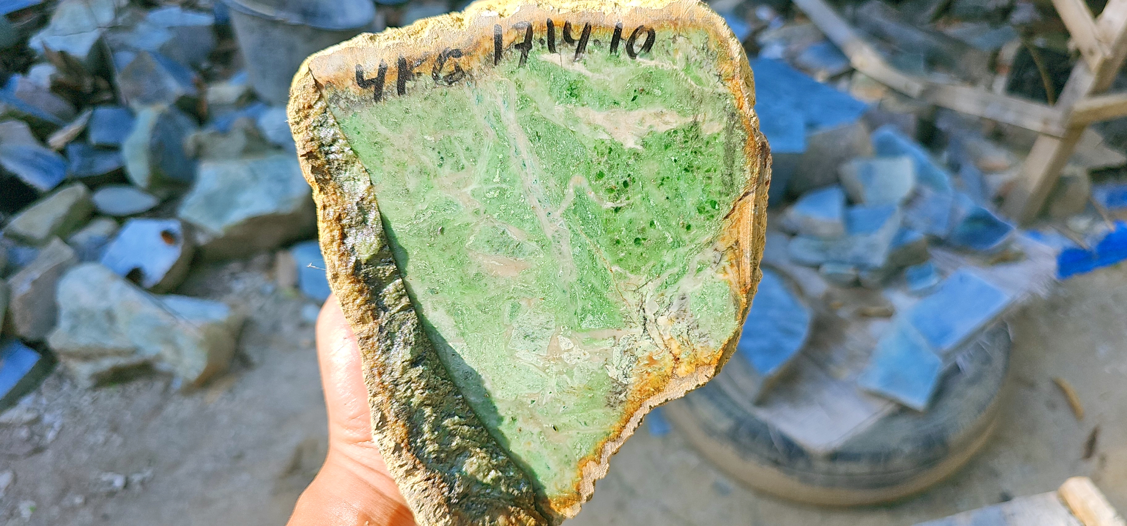 Aceh Natural Vibrant Apple Green Nephrite Jade Raw Stone – 4 KG