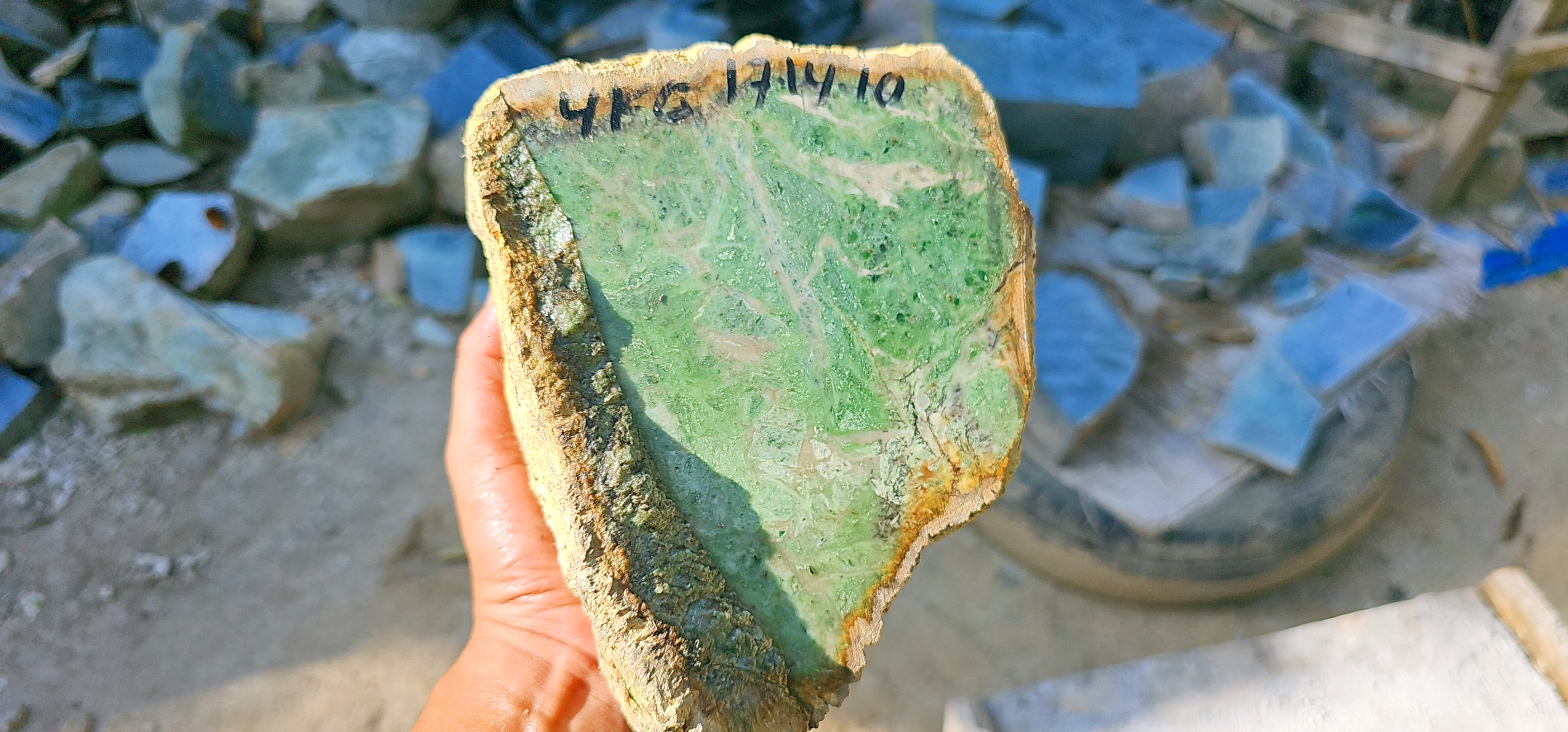 Aceh Natural Vibrant Apple Green Nephrite Jade Raw Stone – 4 KG