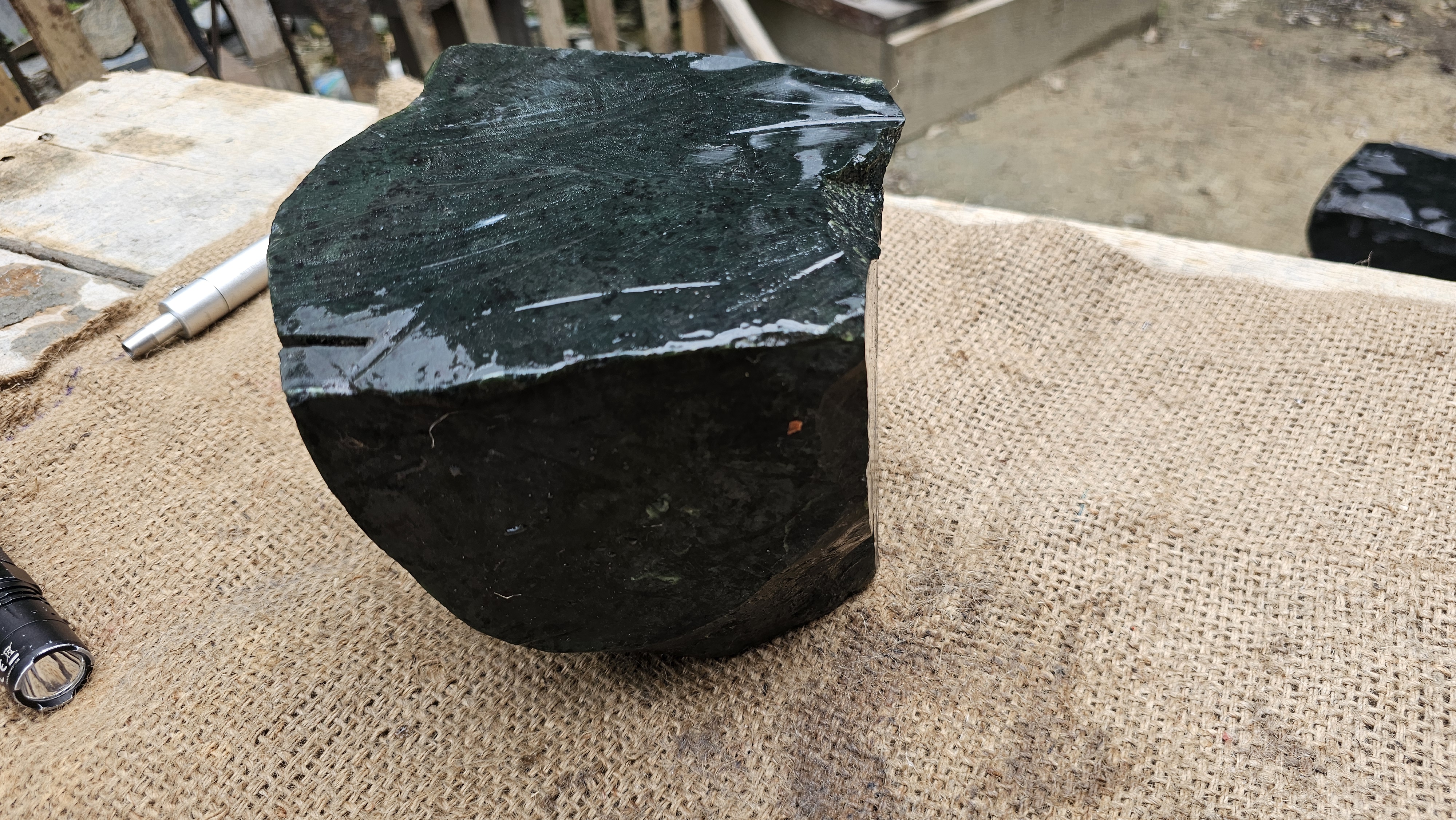 Aceh Natural Dark Green Nephrite Jade Rough Stone – 8.5 KG