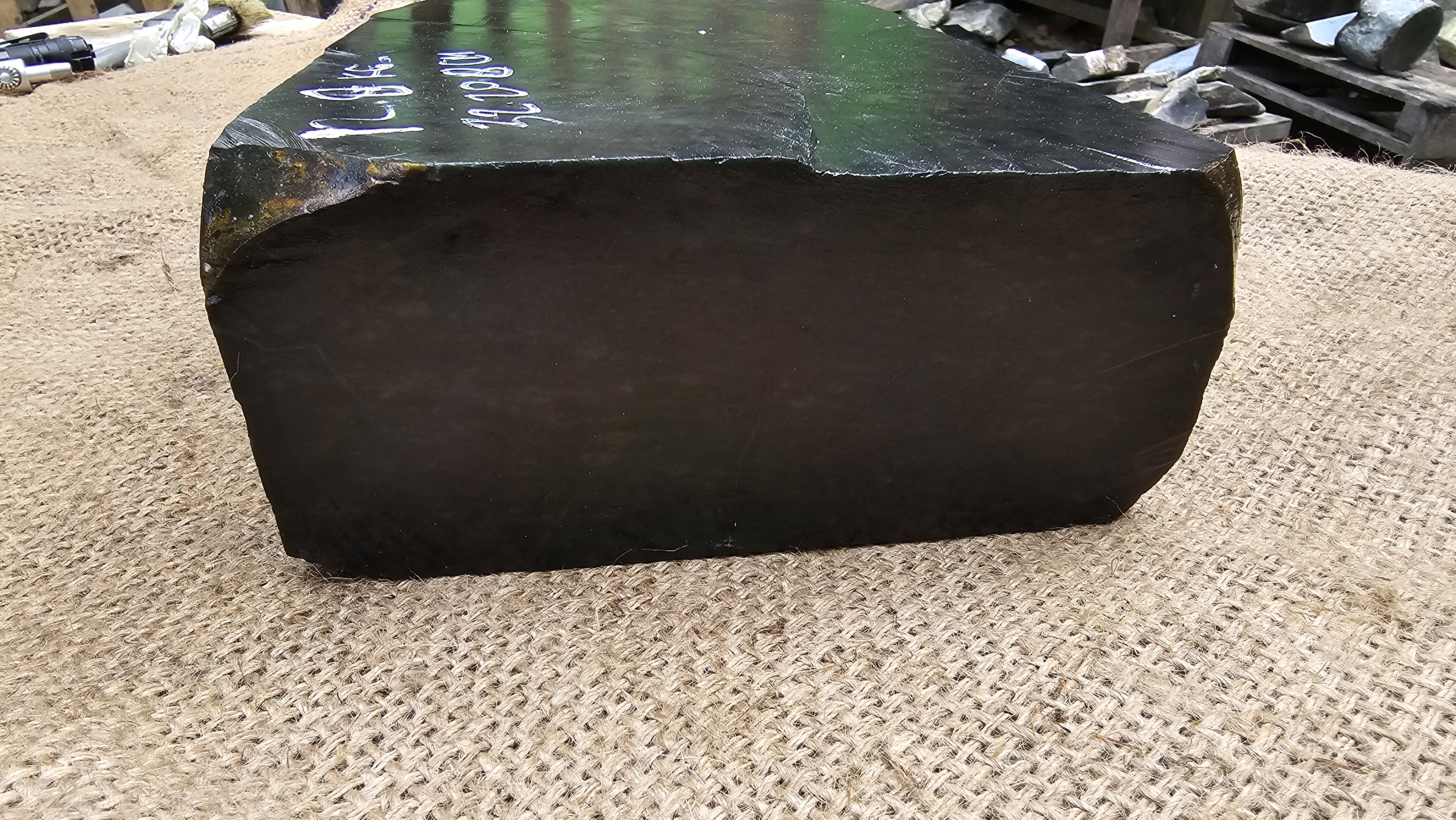 Aceh Natural Dark Green Nephrite Jade Slab – 12.8 KG