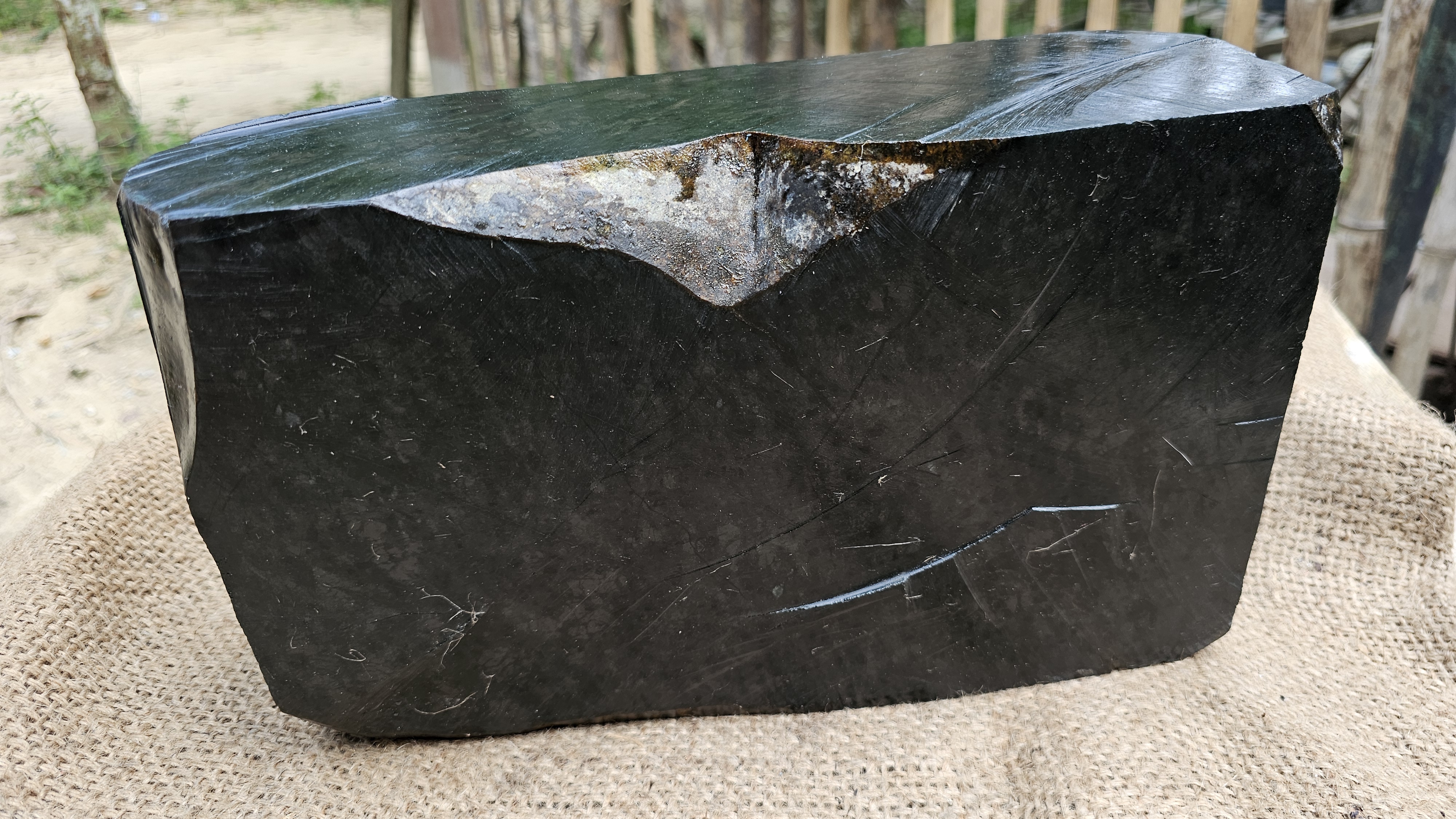 Aceh Natural Dark Green Nephrite Jade Slab – 12.8 KG