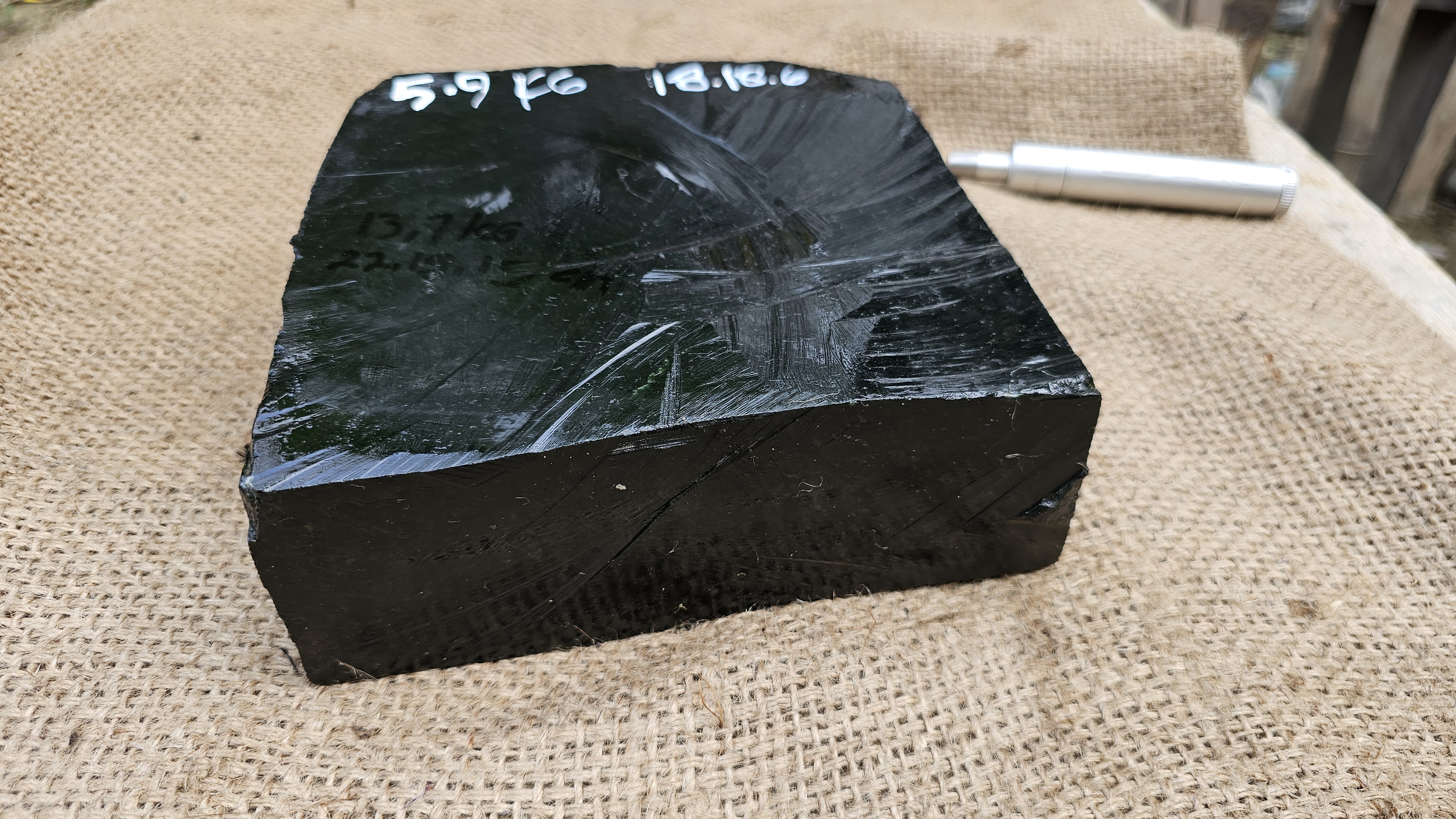Aceh Natural Deep Black Nephrite Jade Rough Stone – 5.9 KG
