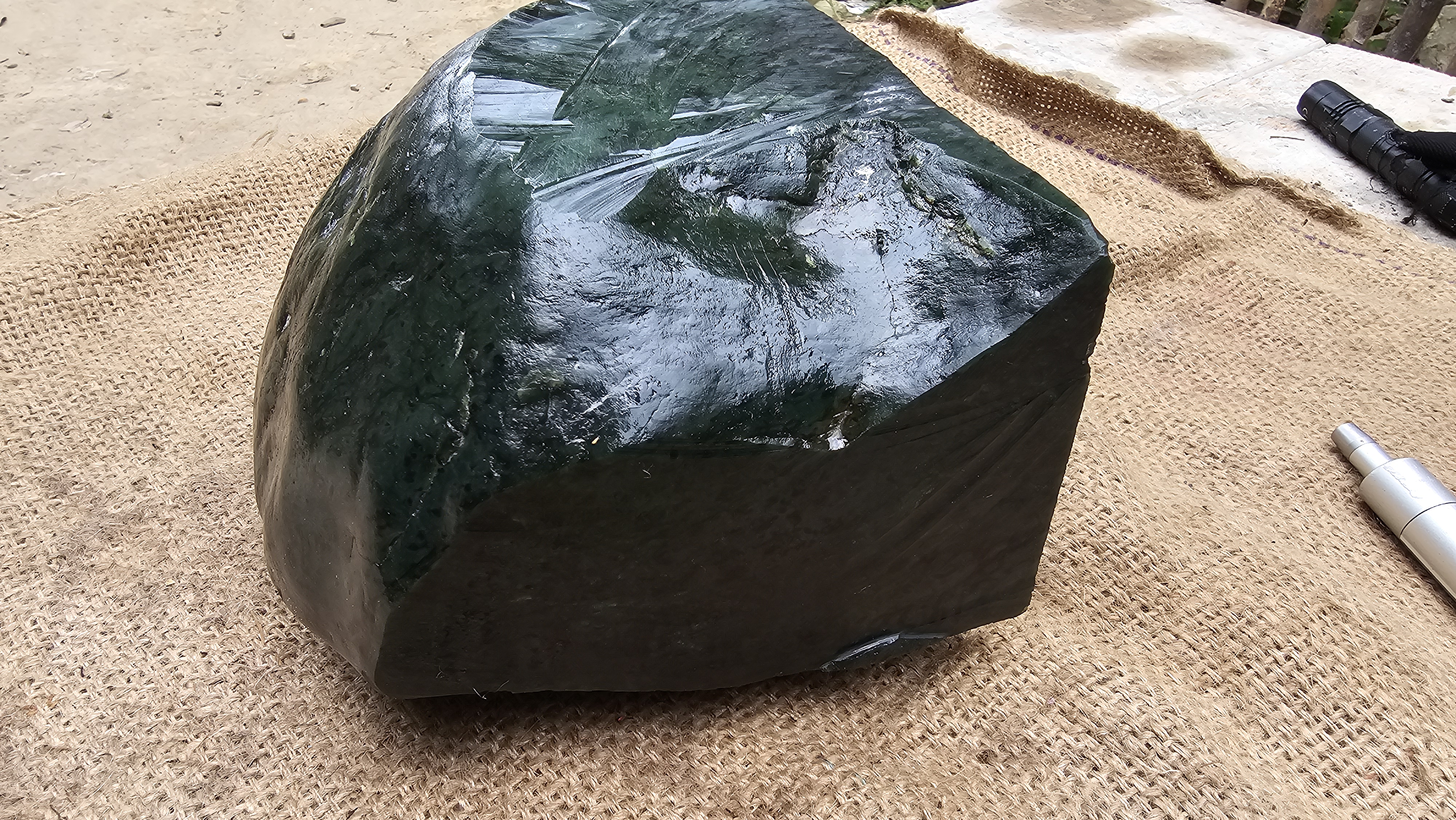 Aceh Natural Deep Green Nephrite Jade Rough Stone – 9.3 KG