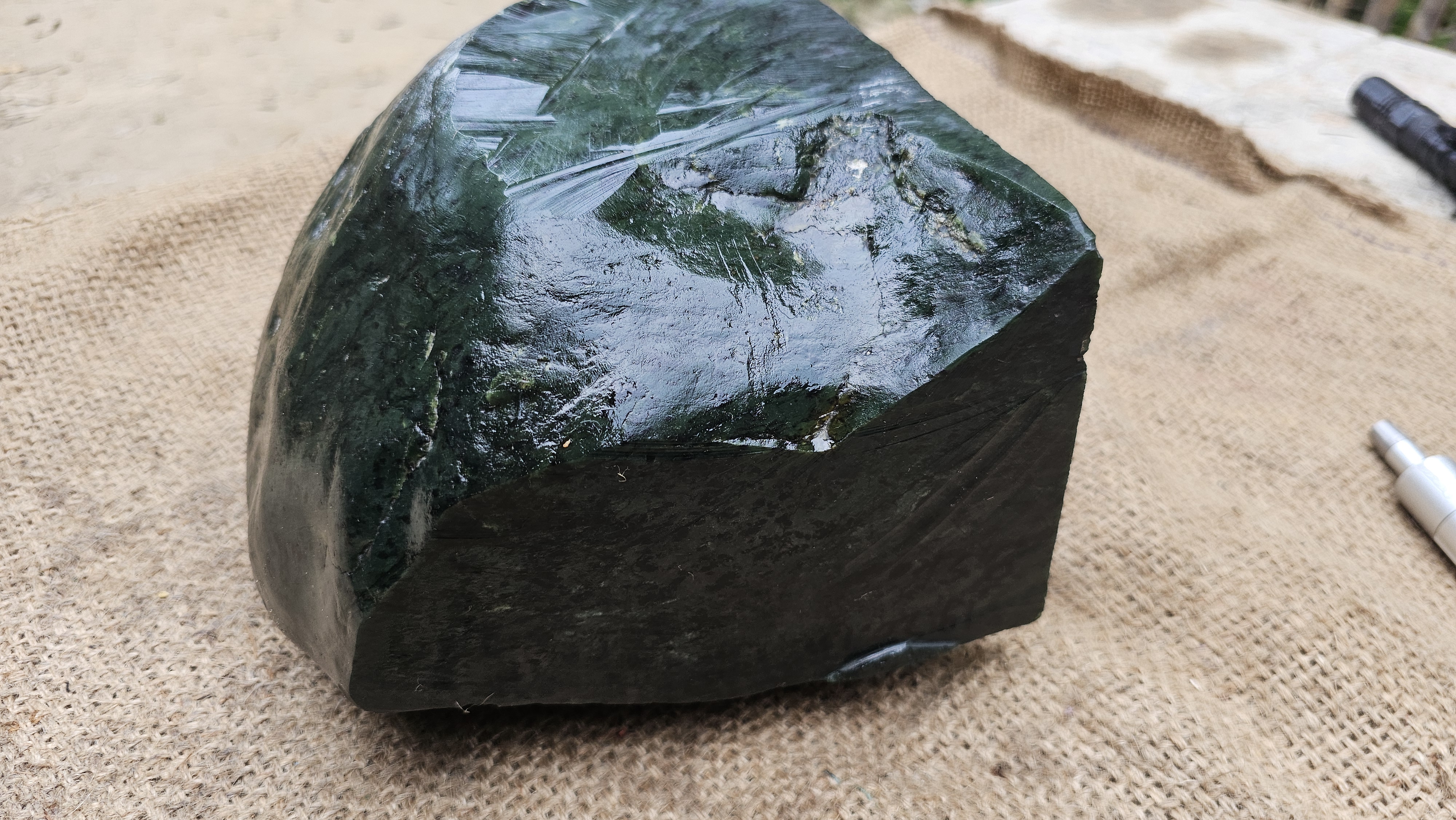 Aceh Natural Deep Green Nephrite Jade Rough Stone – 9.3 KG