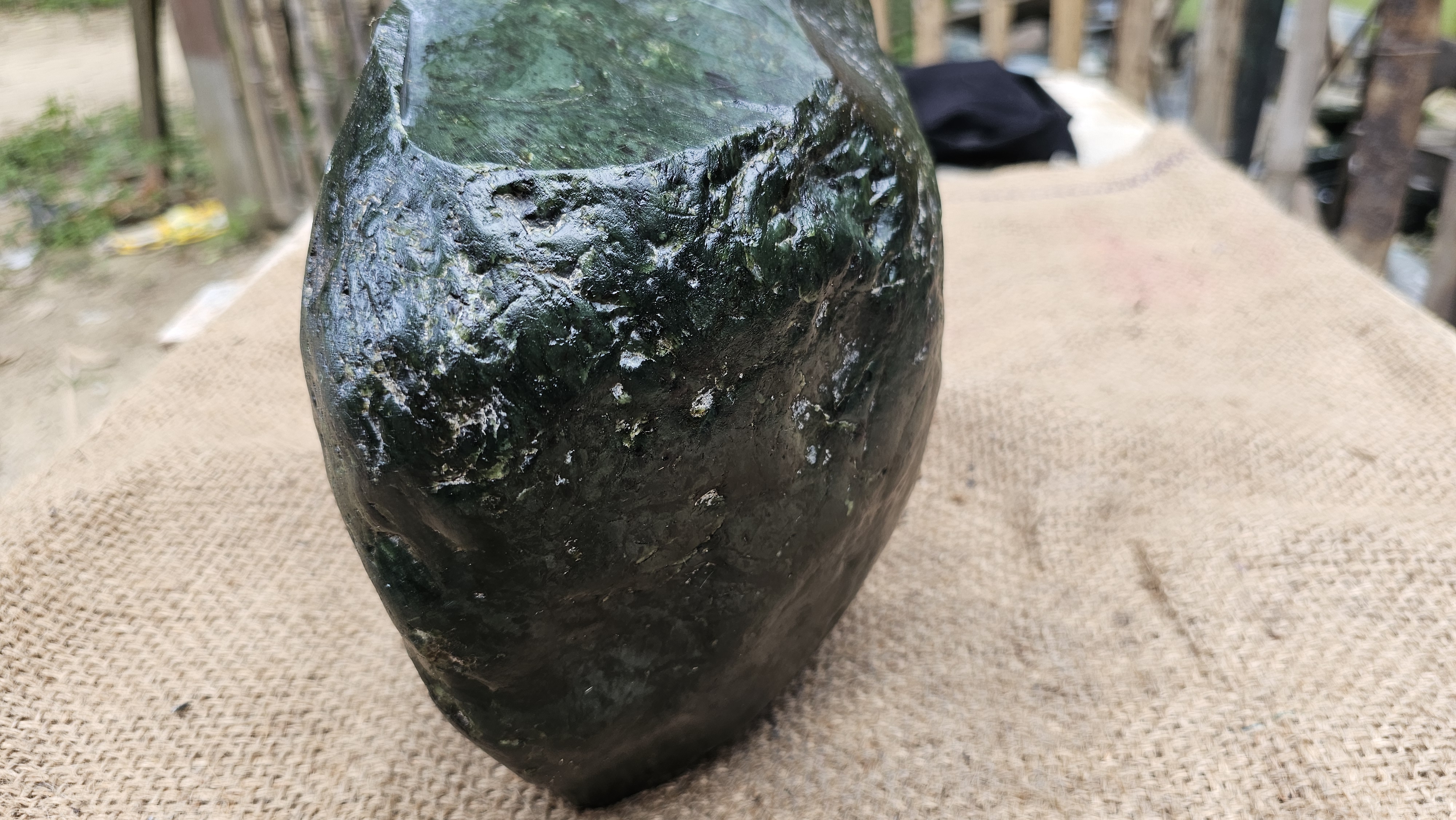 Aceh Natural Deep Green Nephrite Jade Rough Stone – 9.3 KG