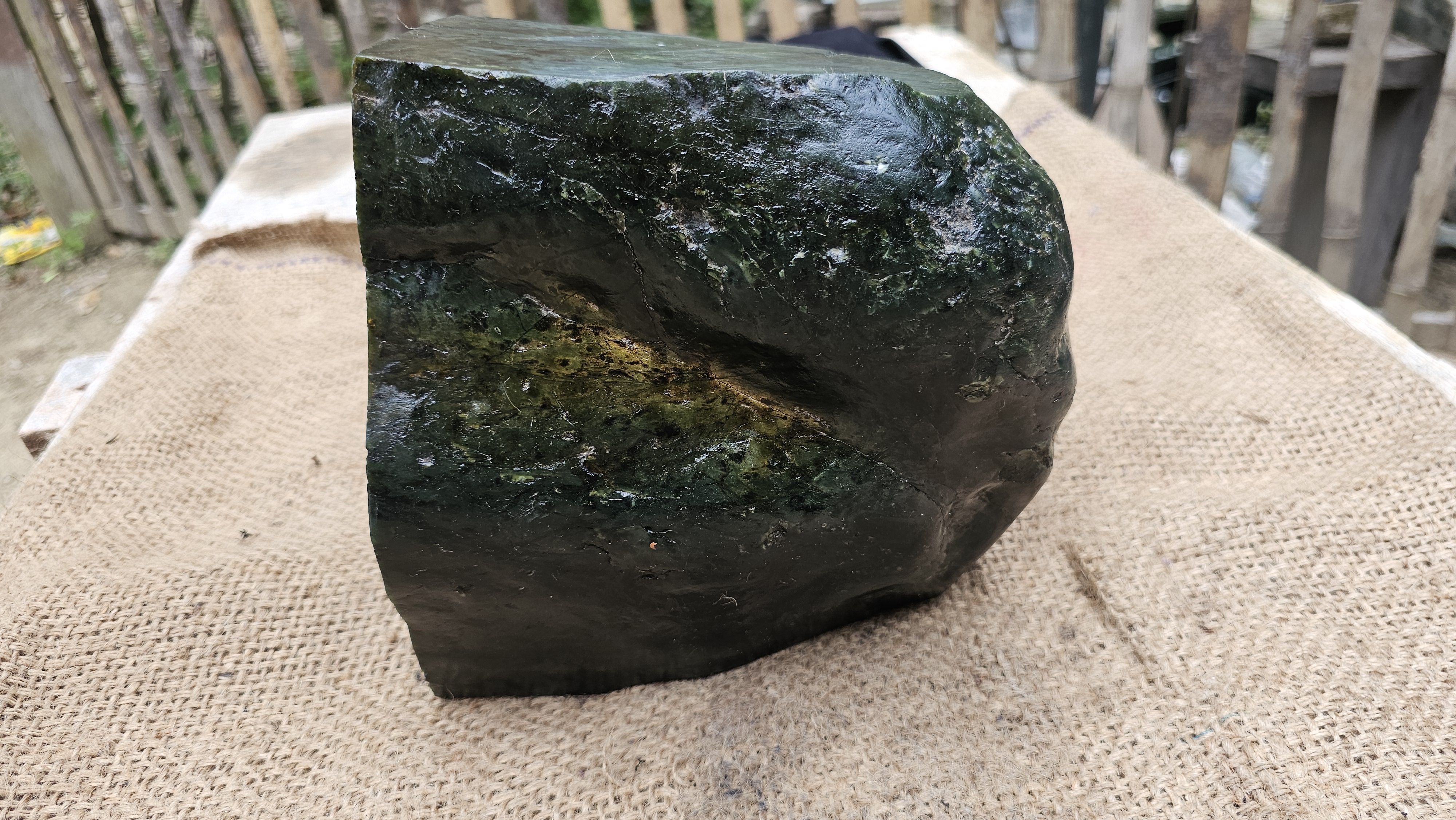 Aceh Natural Deep Green Nephrite Jade Rough Stone – 9.3 KG