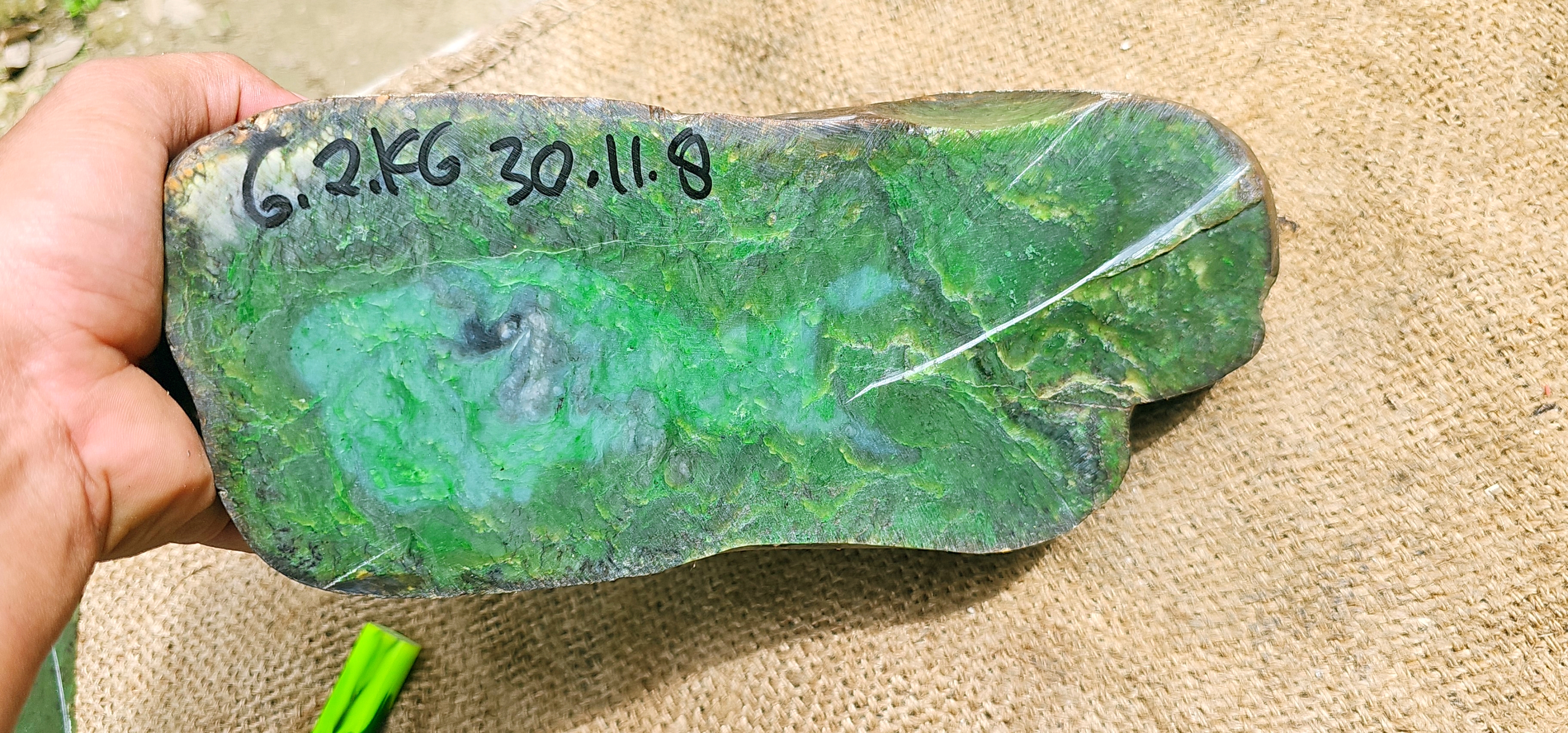 Aceh Natural Vivid Green Nephrite Jade Rough Stone – 6.2 KG
