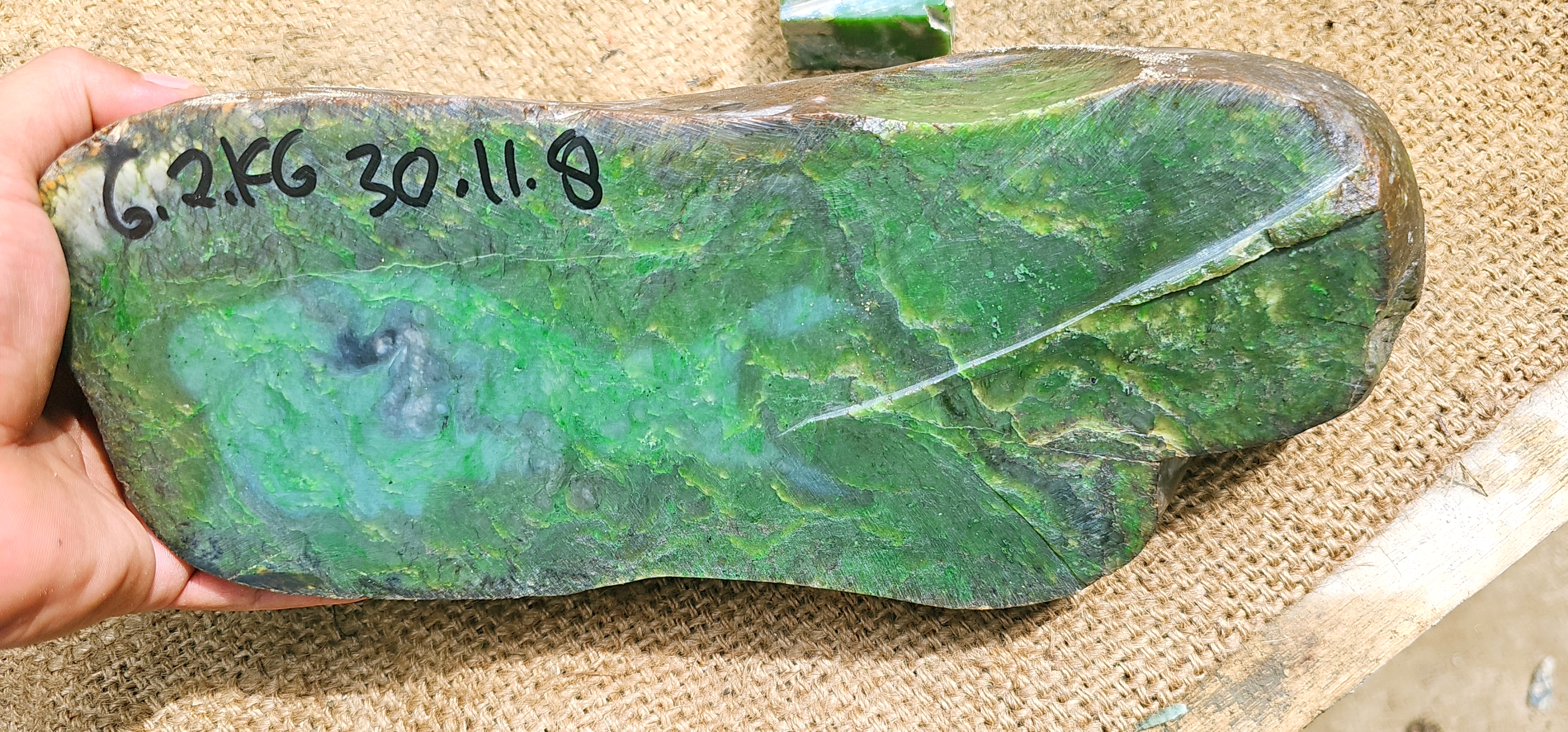 Aceh Natural Vivid Green Nephrite Jade Rough Stone – 6.2 KG