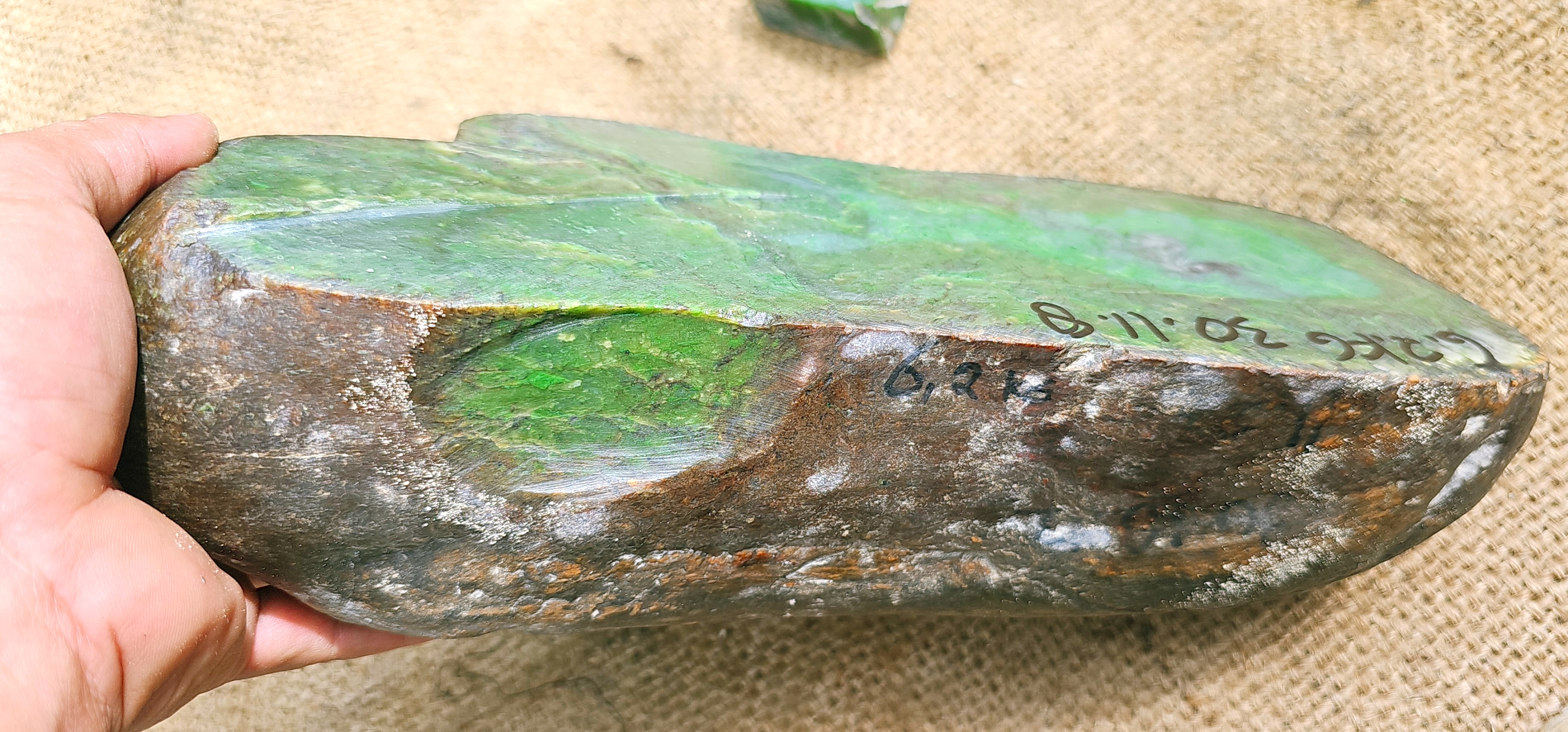 Aceh Natural Vivid Green Nephrite Jade Rough Stone – 6.2 KG