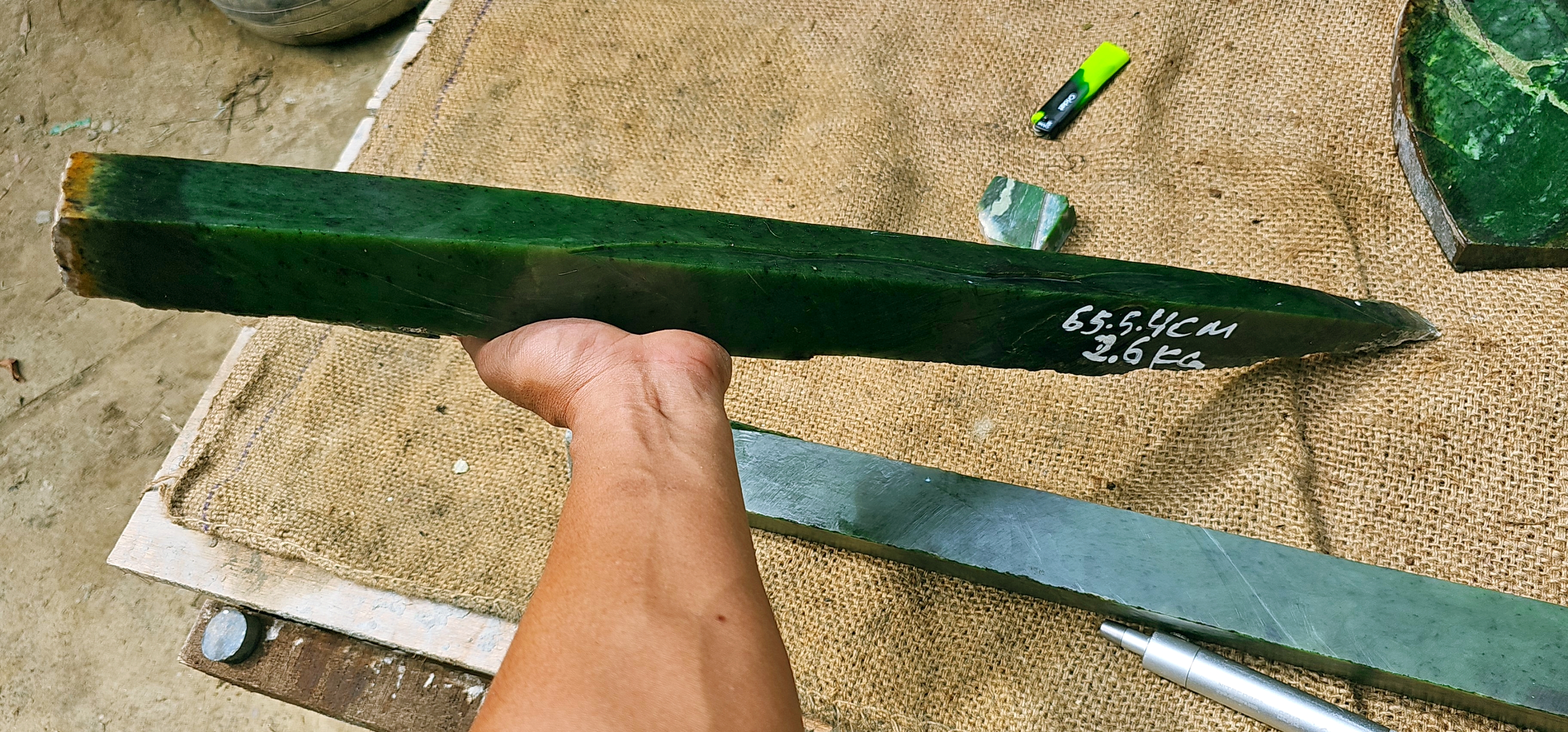 Aceh Natural Deep Forest Green Nephrite Jade Raw Stone – 2.6 KG